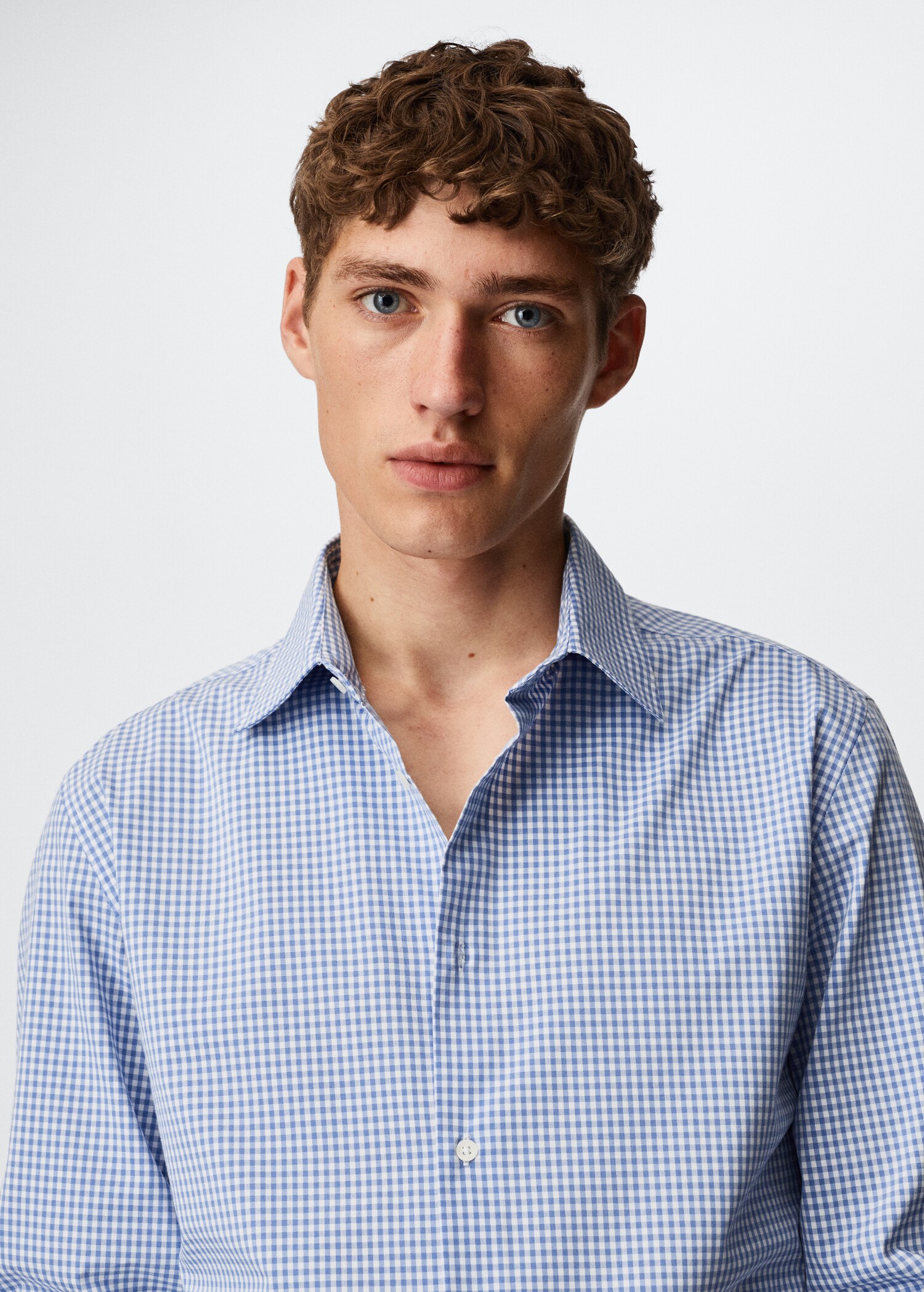 Slim fit gingham check shirt - Details of the article 1