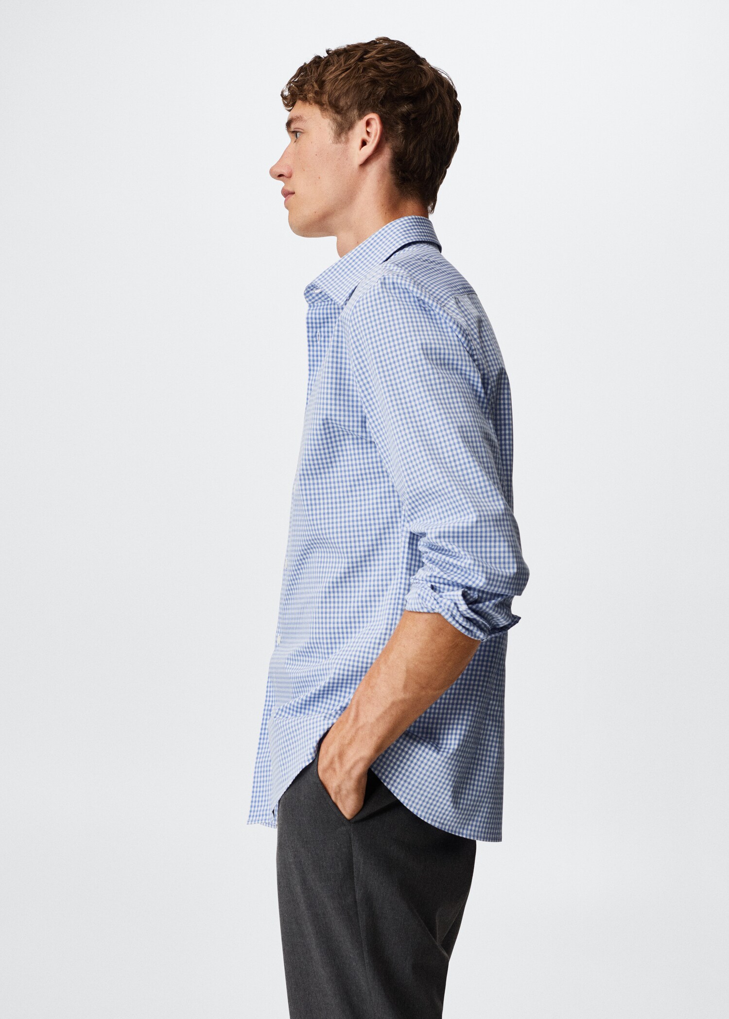 Slim fit gingham check shirt - Details of the article 2