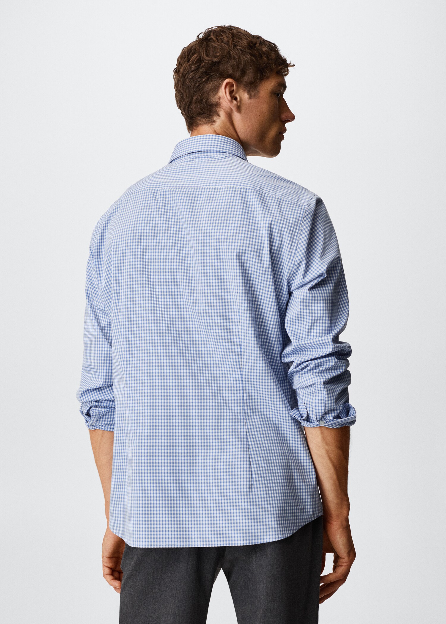 Slim fit gingham check shirt - Reverse of the article
