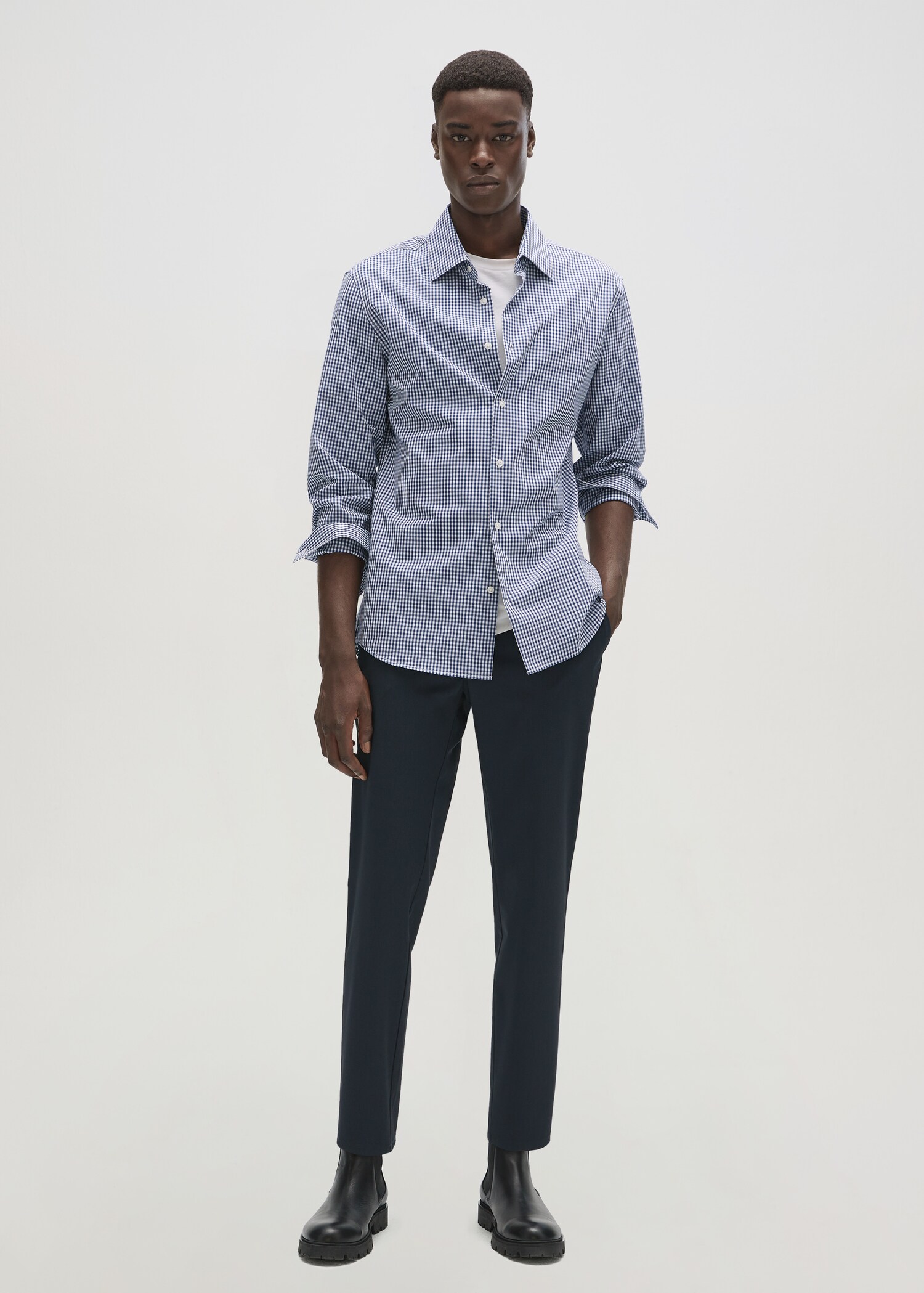 Slim fit gingham check shirt - Details of the article 7