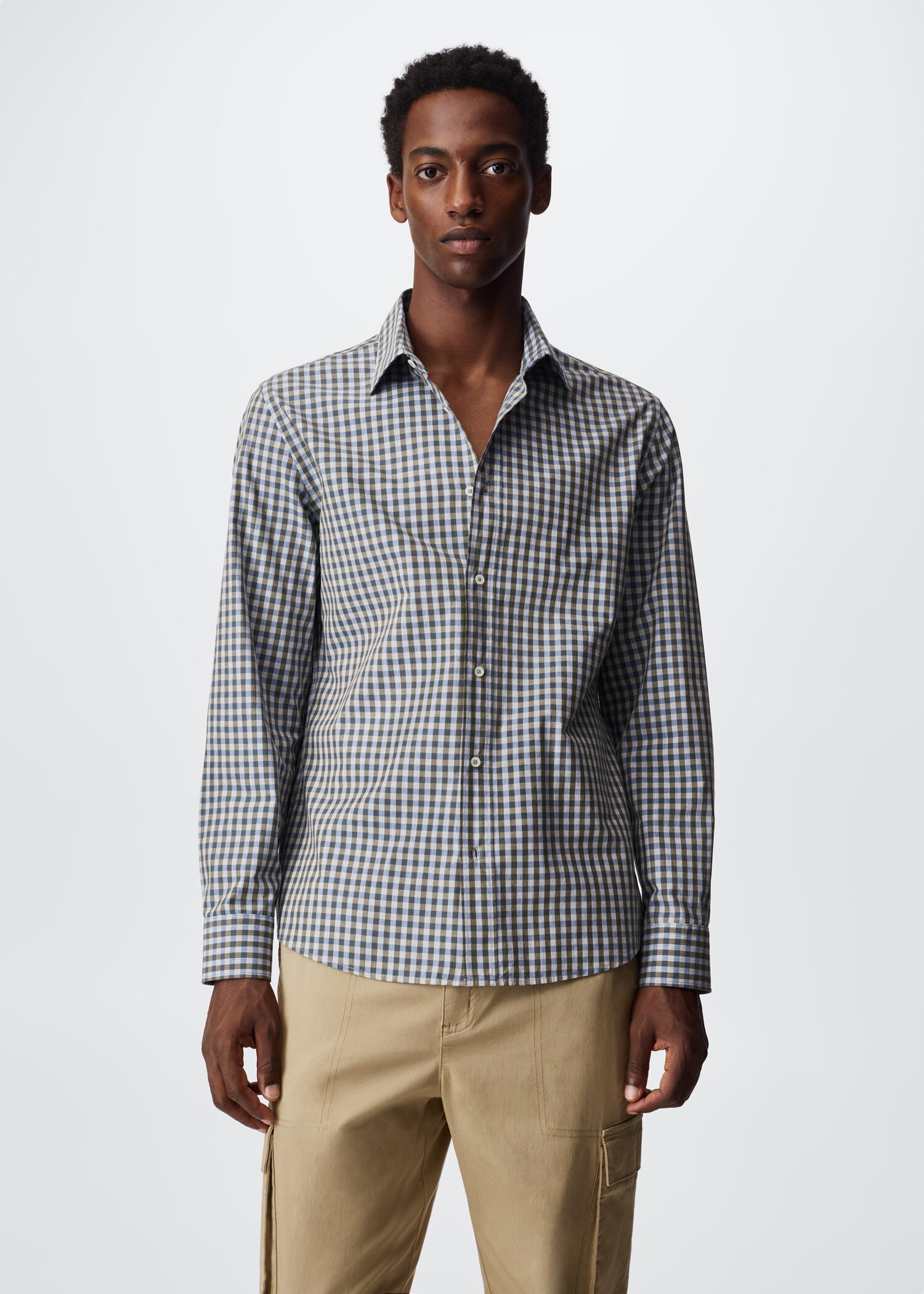 Gingham check cotton shirt - Medium plane