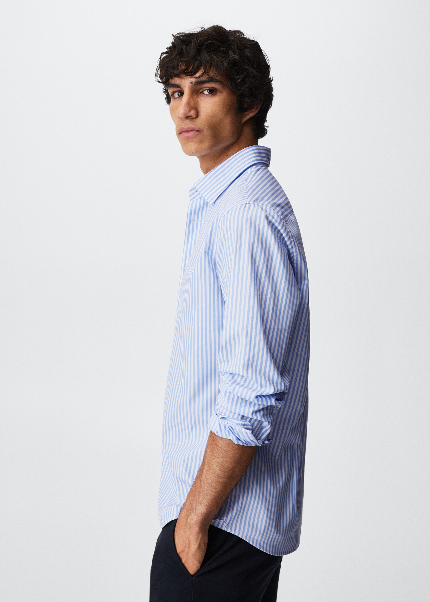 Chemise habillée coton rayures - Détail de l'article 2