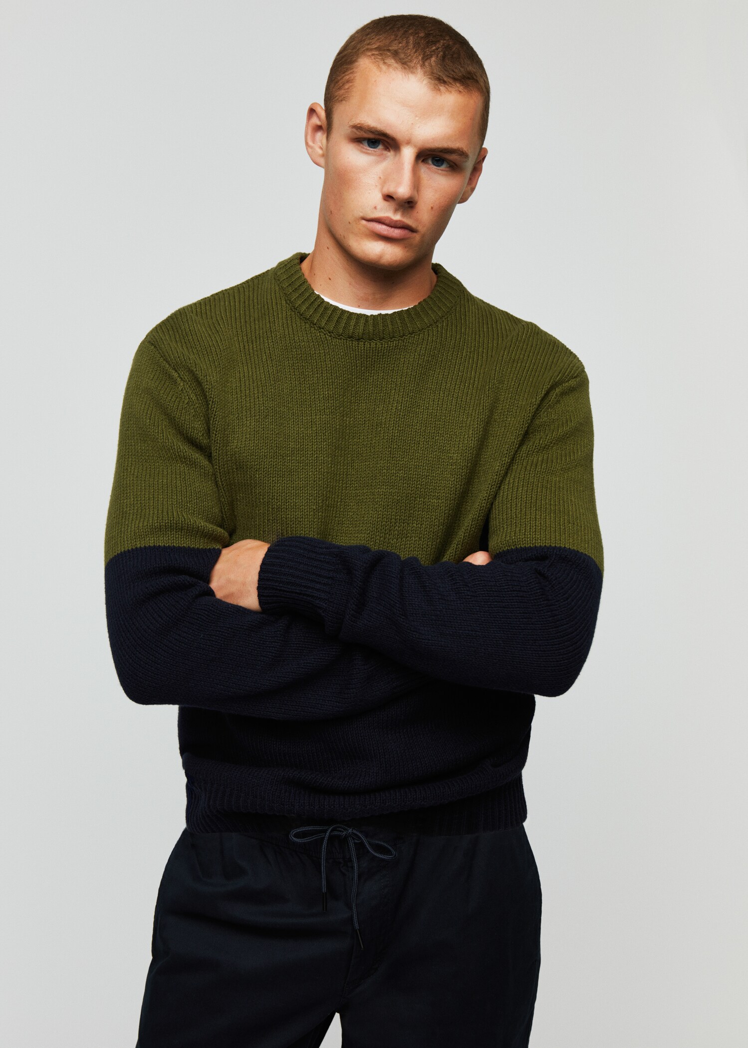 Colour block cotton sweater - Details of the article 5