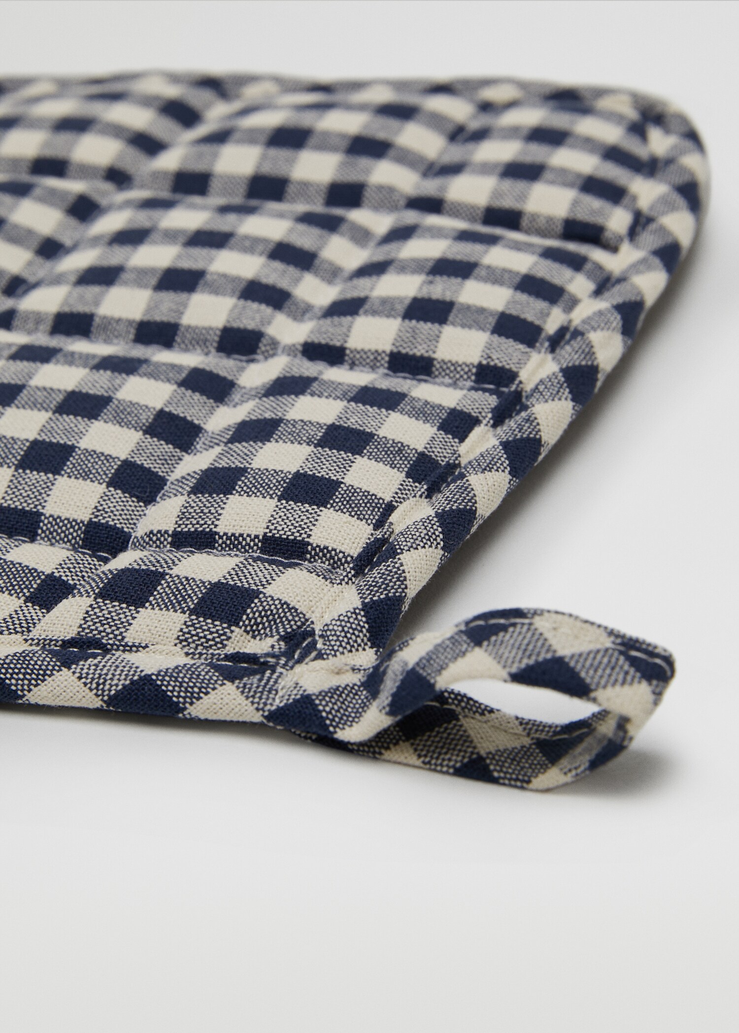 Cotton gingham check mitten - Medium plane