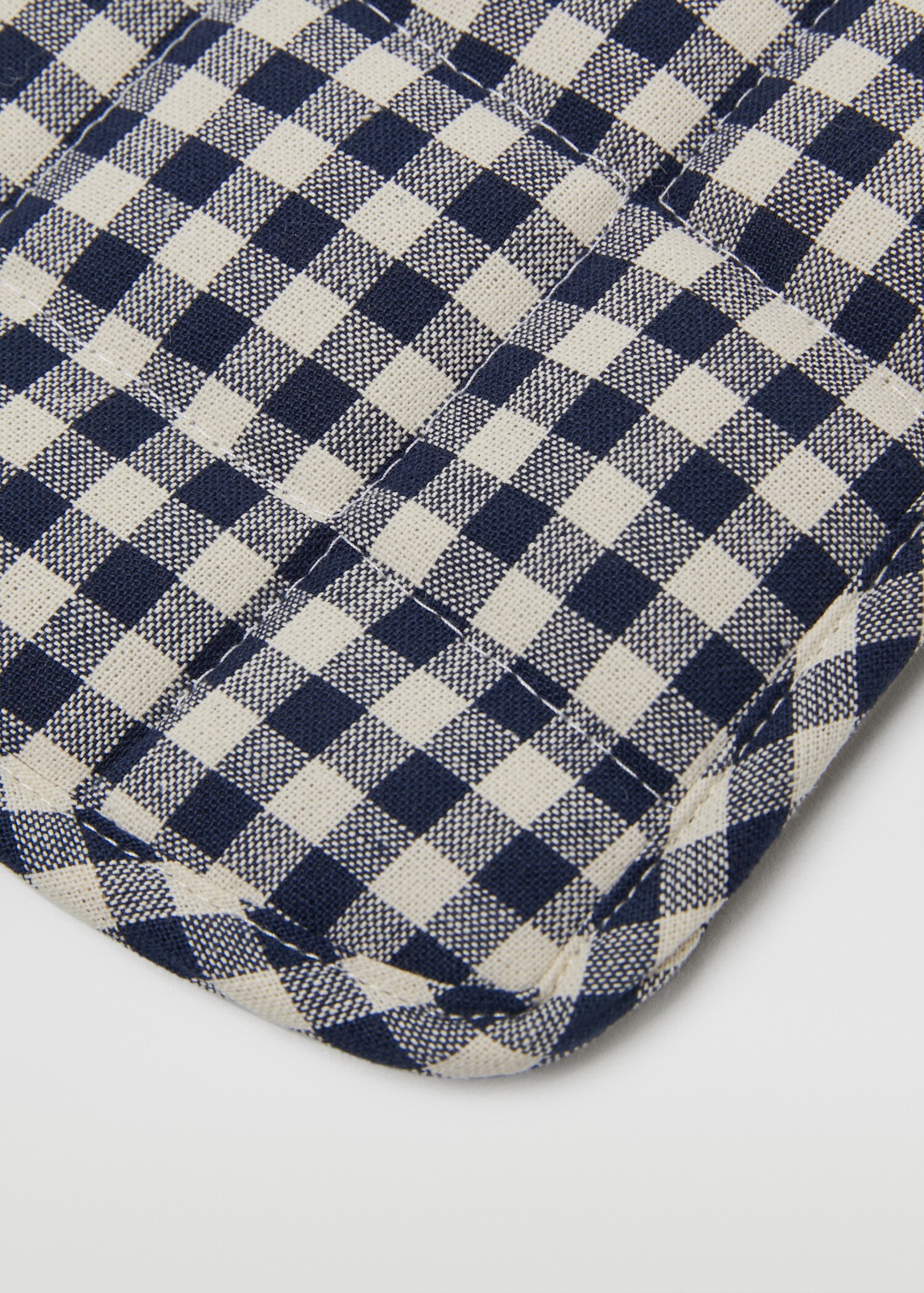 Cotton gingham check mitten - Details of the article 2