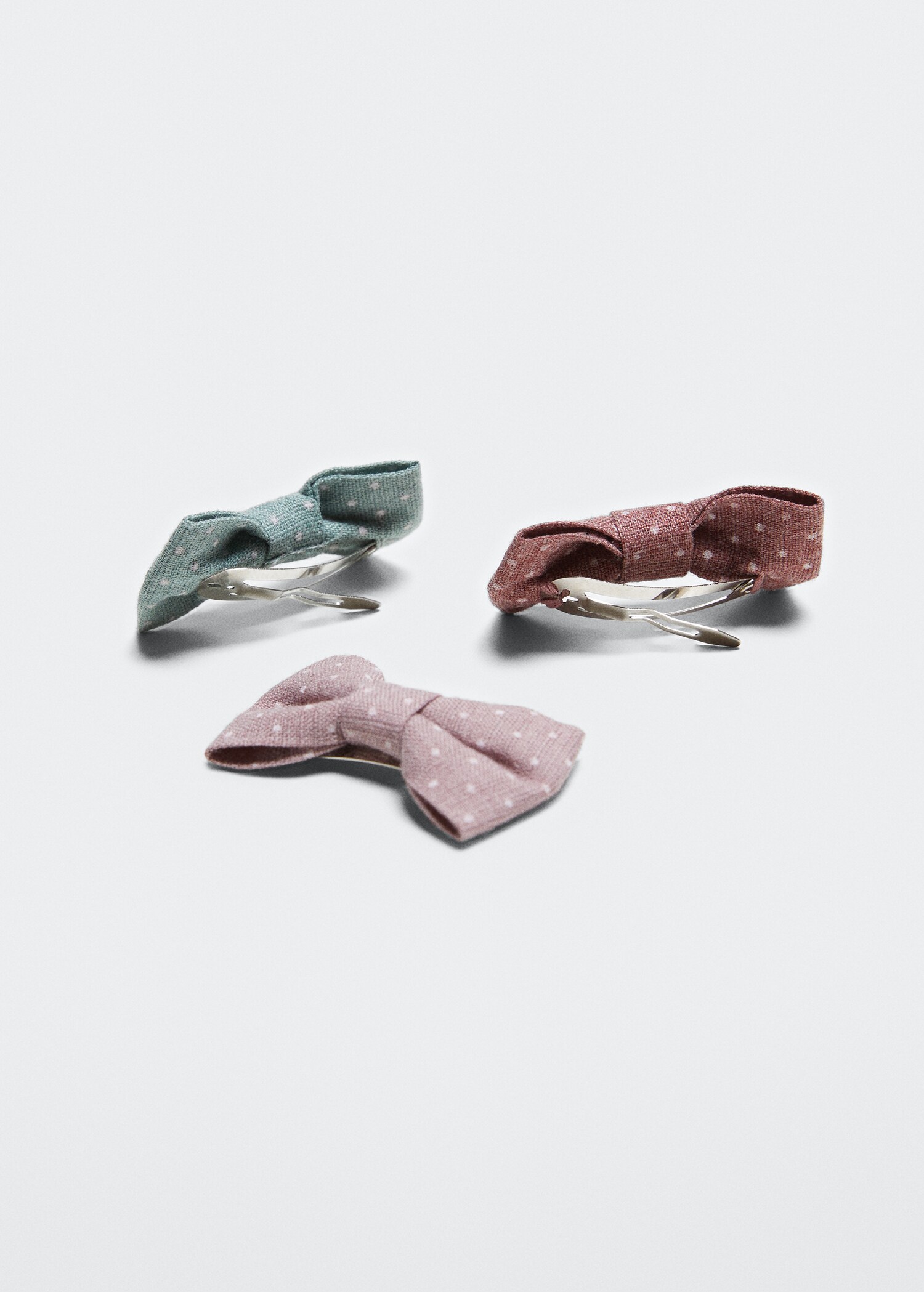 3 pack bow hairclip - Medium plane