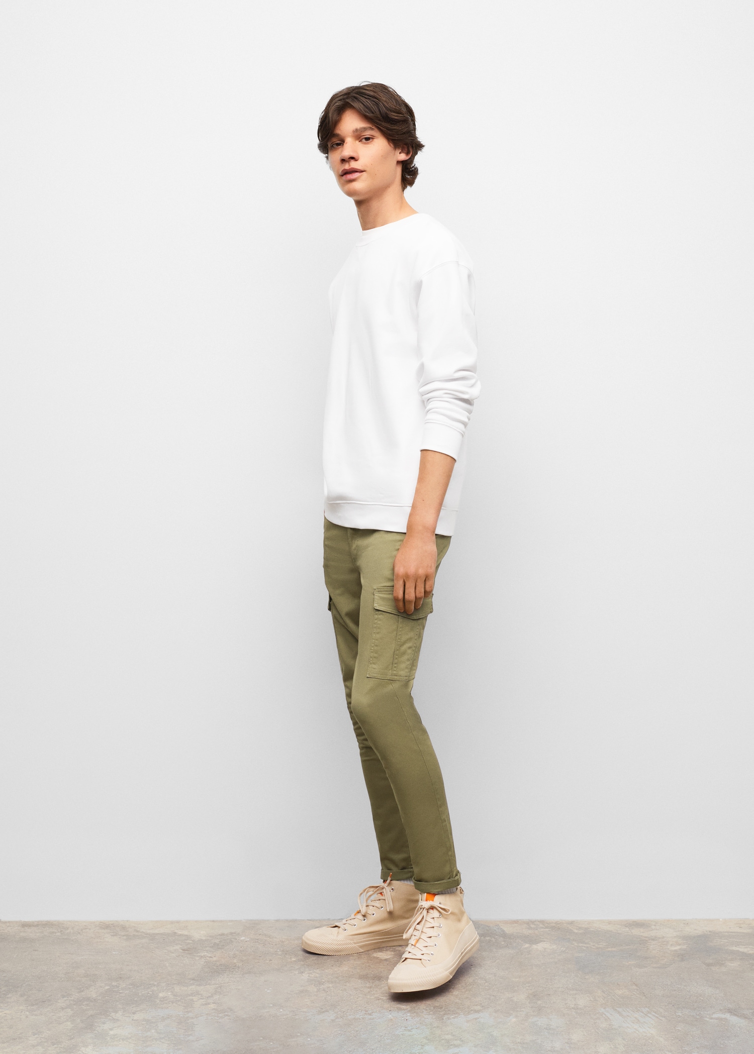 Cotton cargo trousers - Medium plane