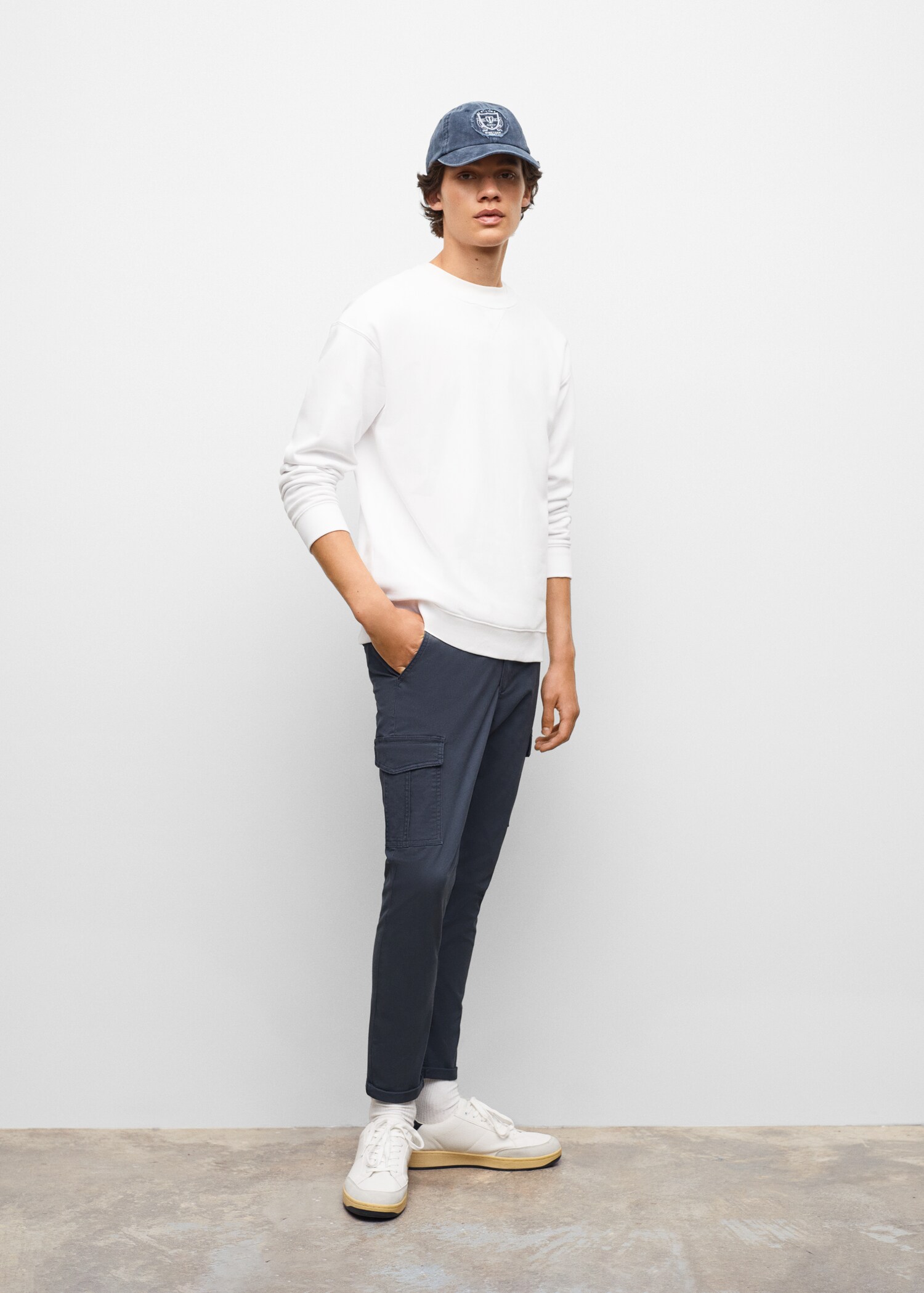 Cotton cargo trousers - Medium plane