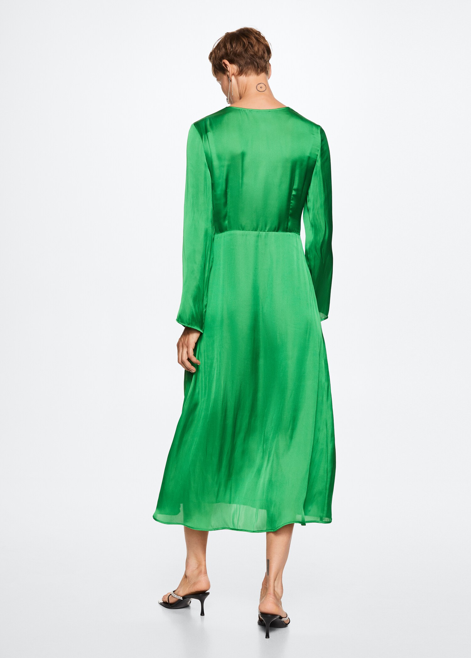 Vestido satinado abertura - Reverso del artículo