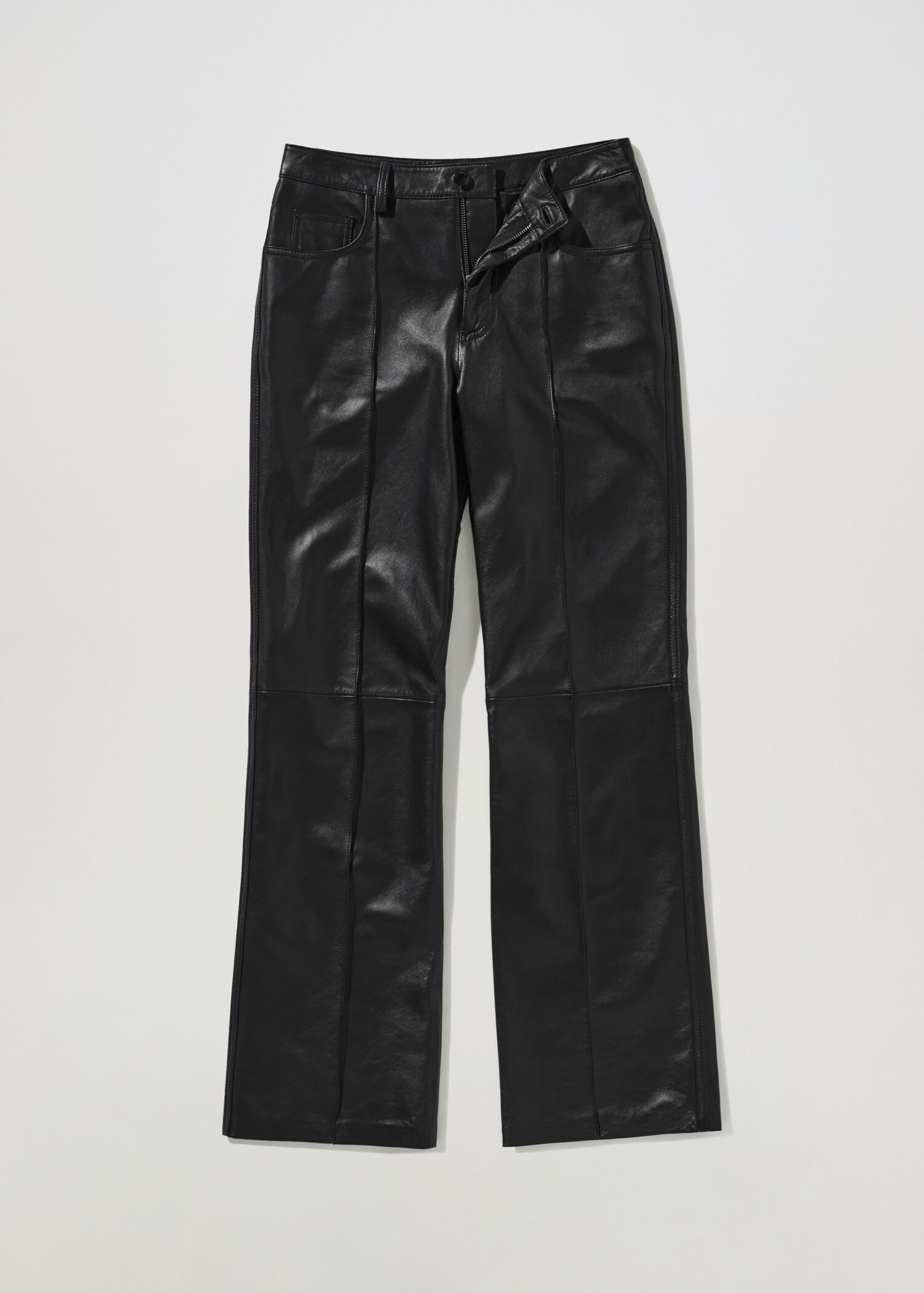 Straight-fit leather pants - Article without model