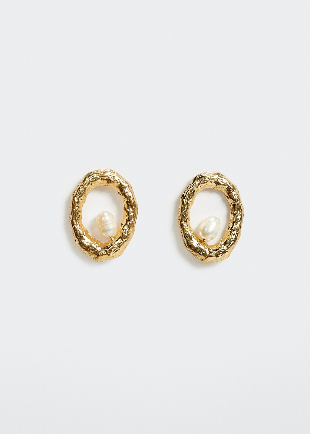 Mango pearl hoop earrings discount