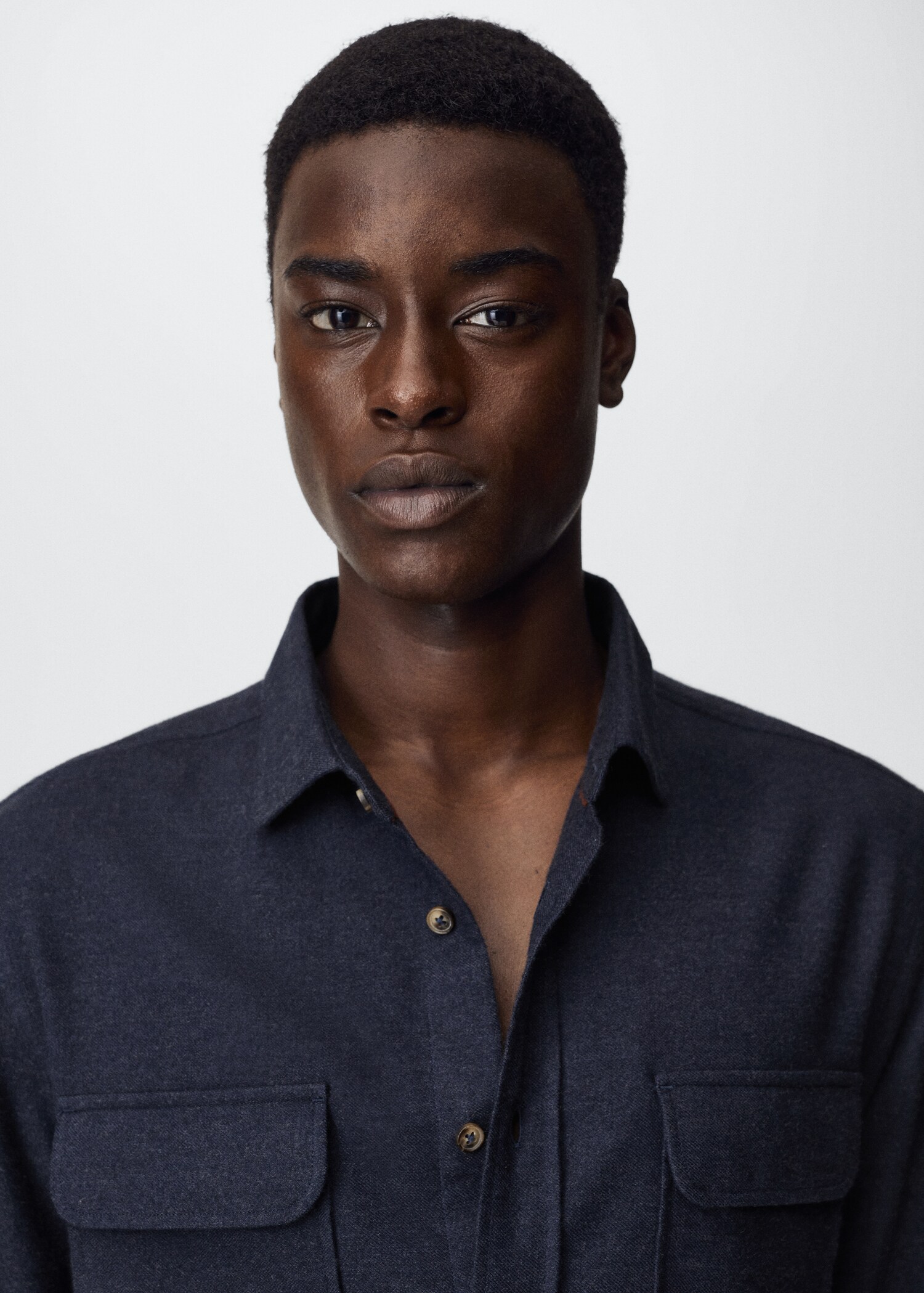 Textured cotton shirt - Details of the article 1