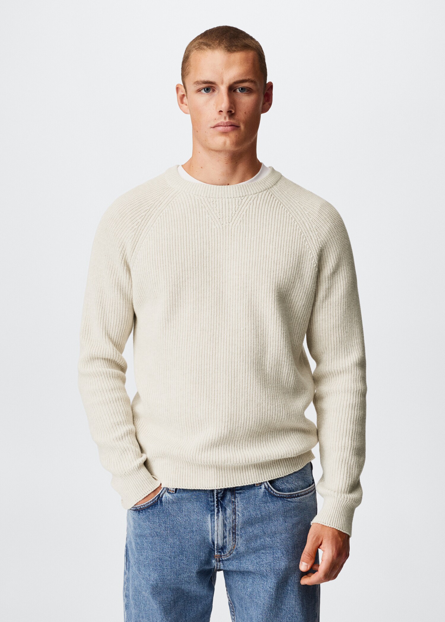 Flecked cotton-blend sweater - Medium plane