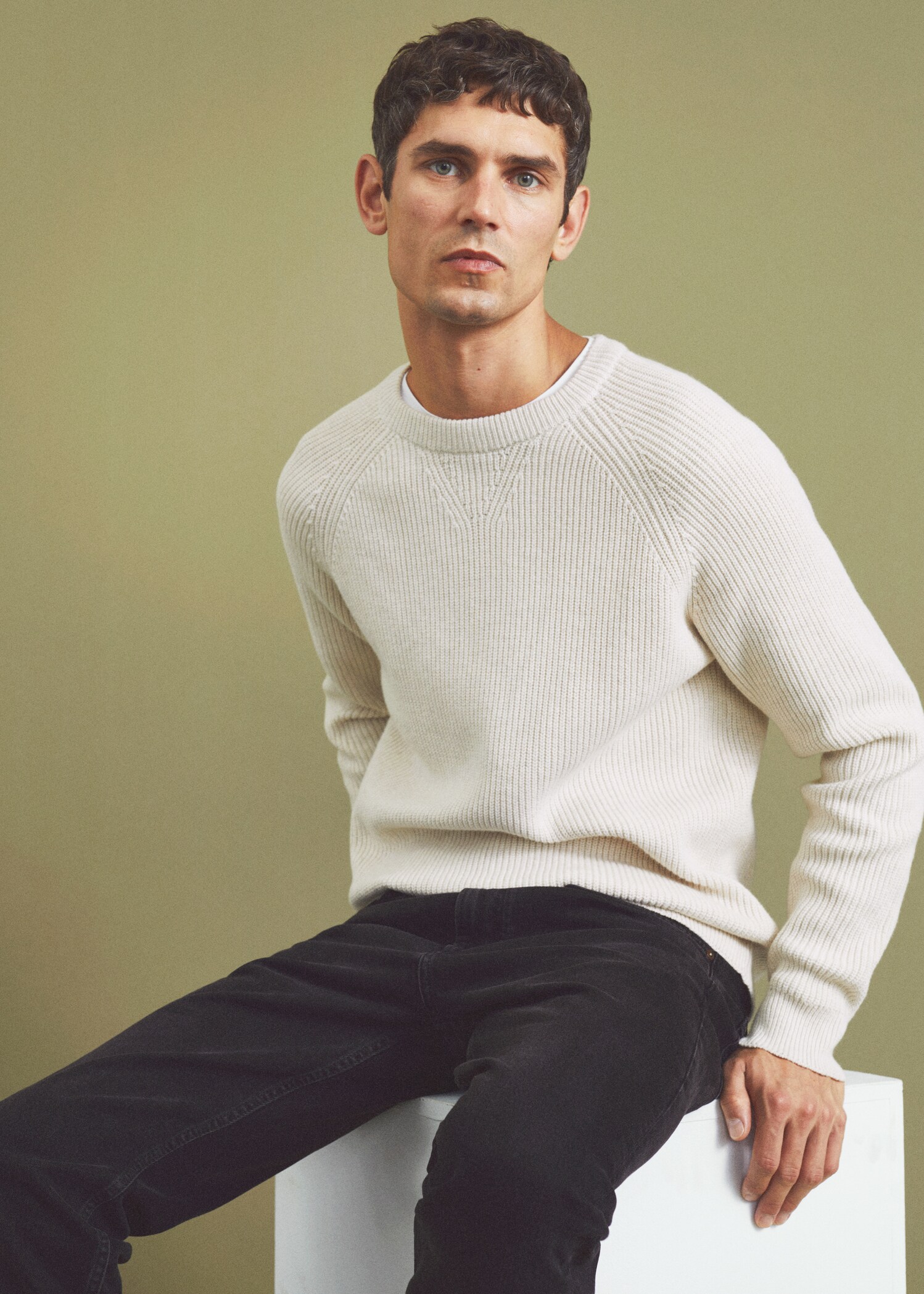 Flecked cotton-blend sweater - Details of the article 5