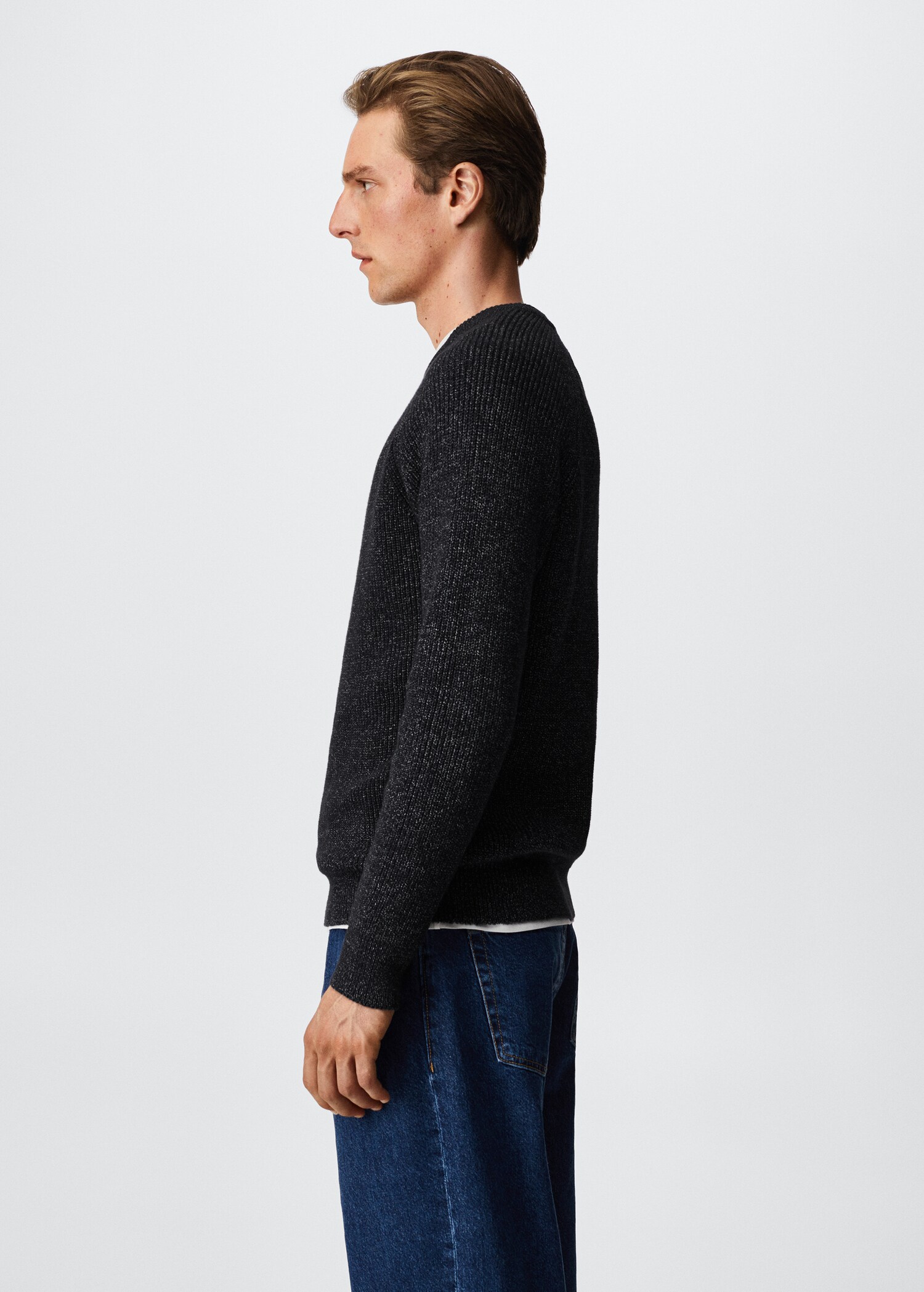 Flecked cotton-blend sweater - Details of the article 1