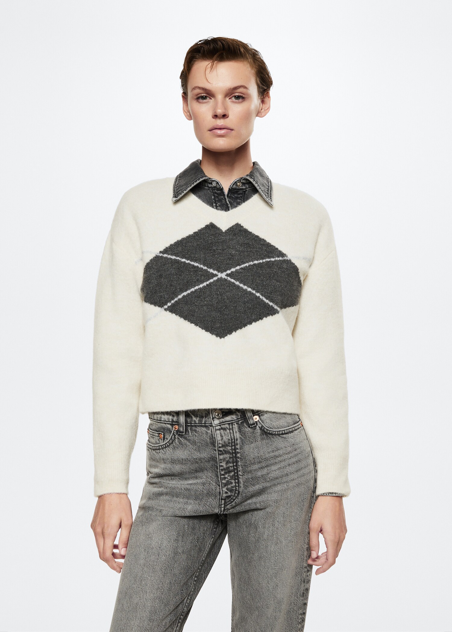 Geometric print sweater - Medium plane