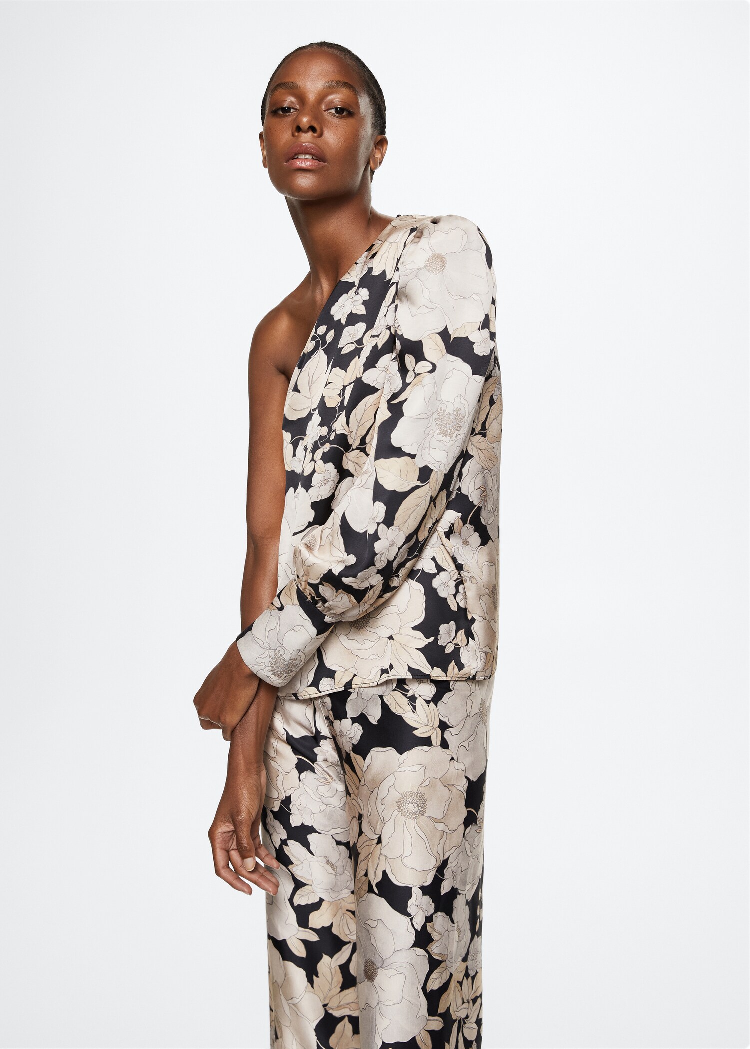 Asymmetrical printed blouse - Medium plane