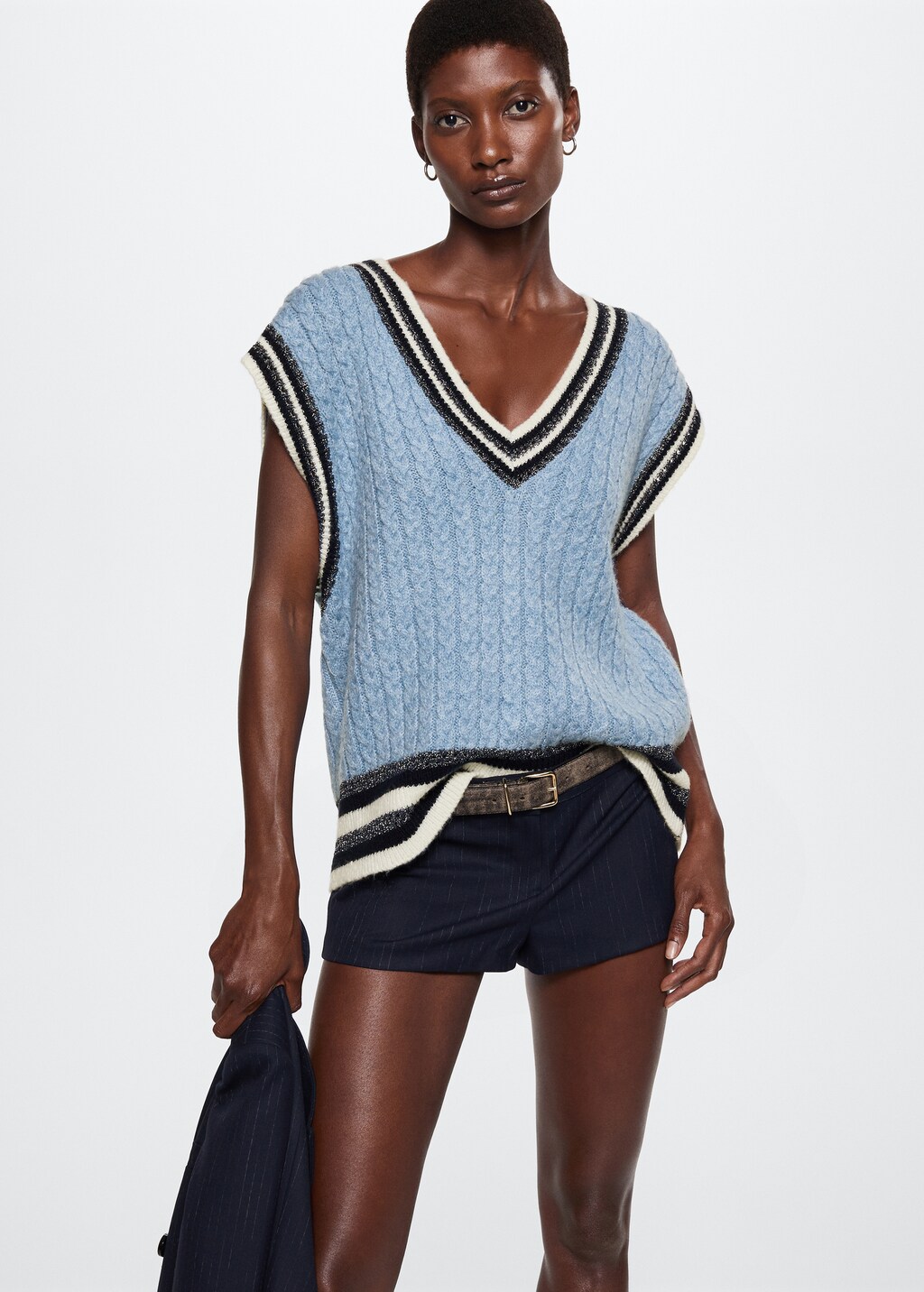 V neck lurex gilet Women MANGO China