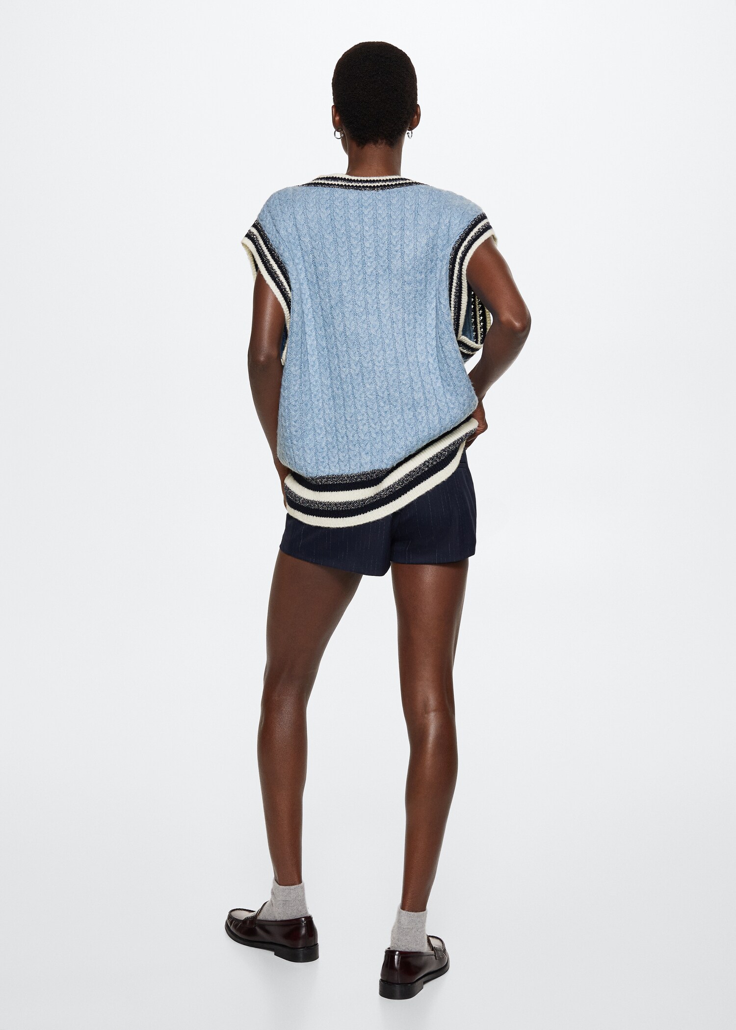 V-neck lurex gilet - Reverse of the article