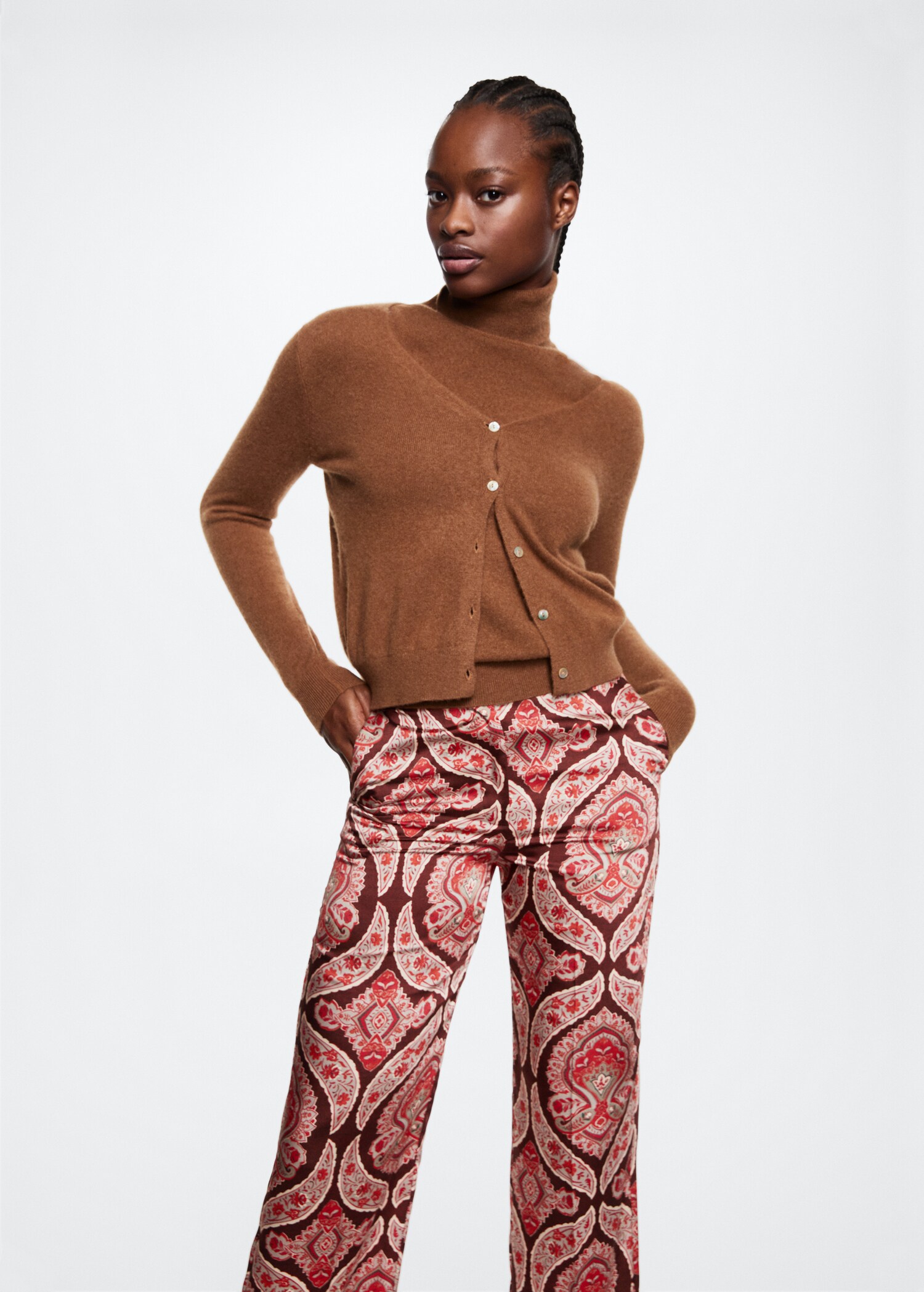 Satin printed trousers - Medium plane