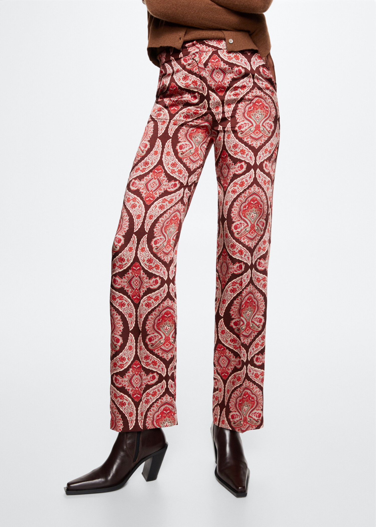 Satin printed trousers - Details of the article 1