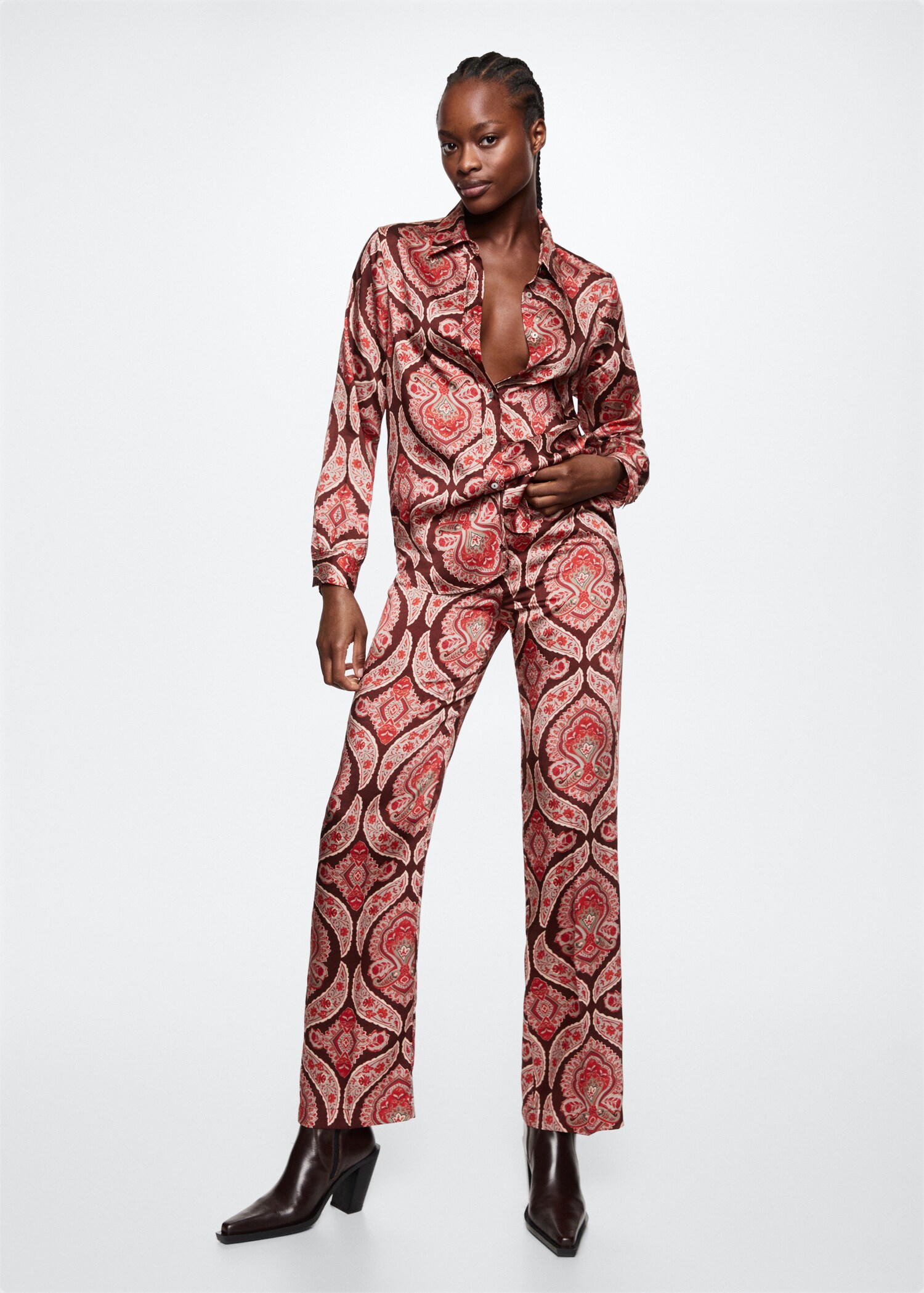 Satin printed trousers - Details of the article 4