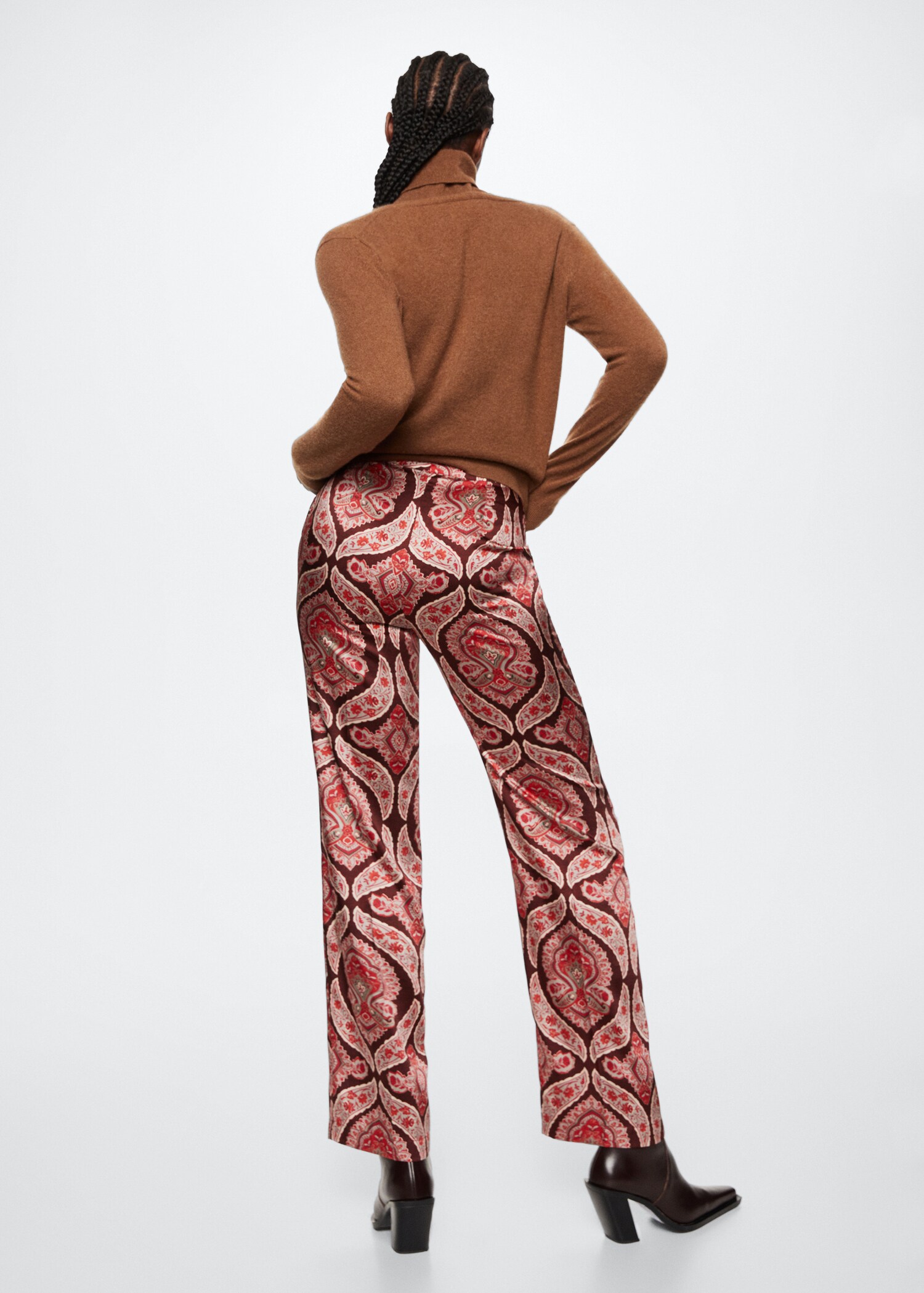 Satin printed trousers - Reverse of the article