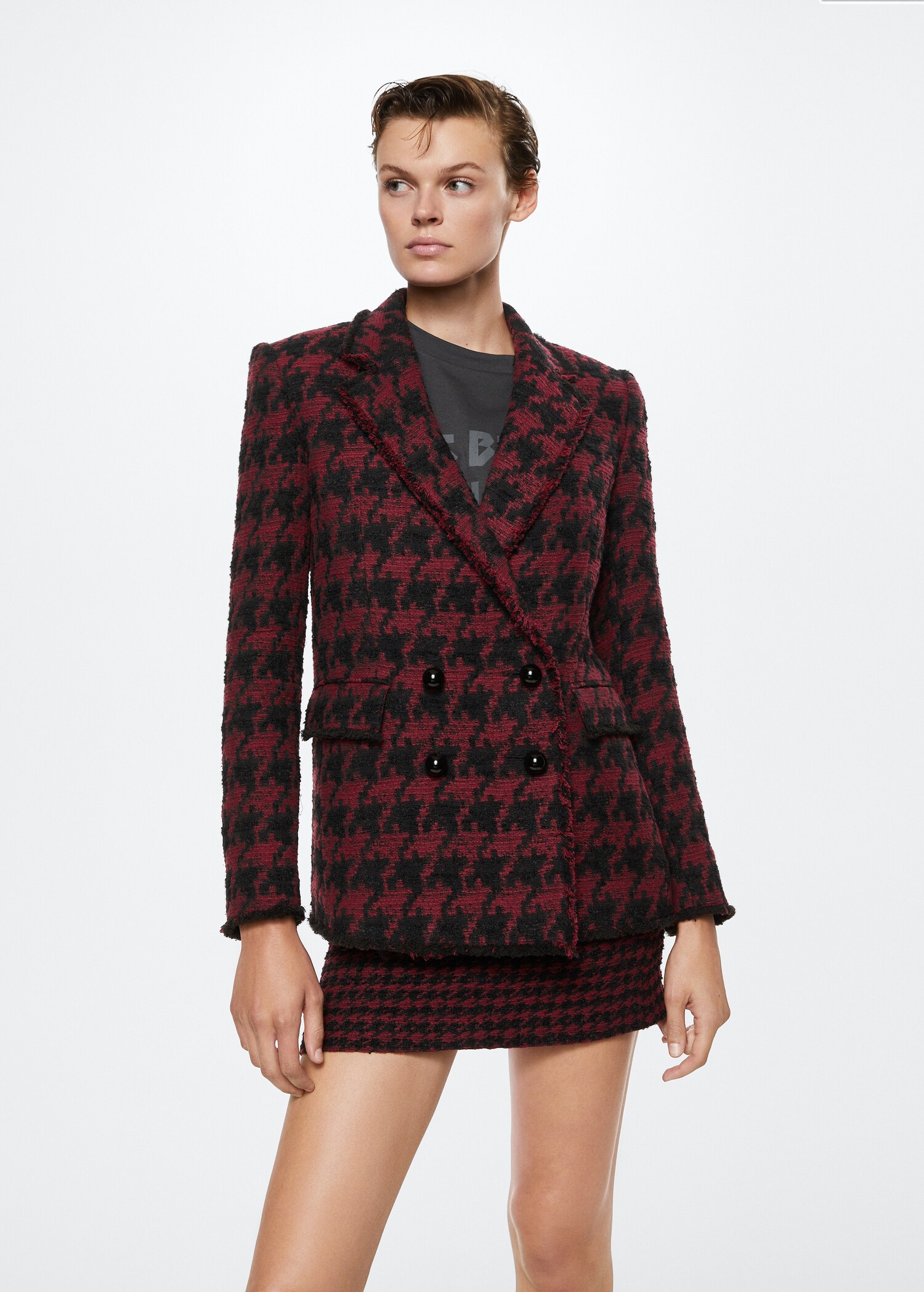 Lapels Houndstooth suit blazer - Medium plane