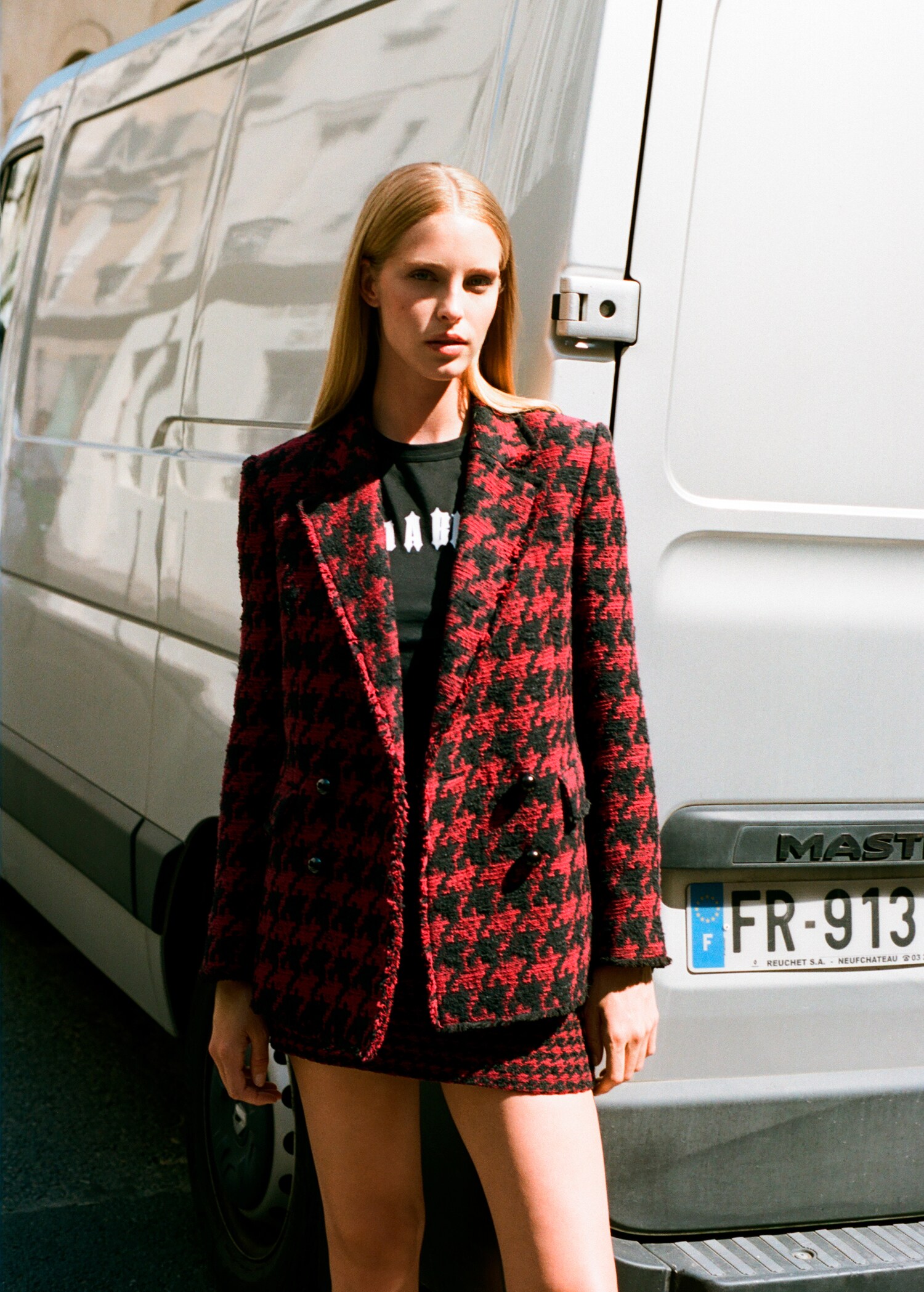 Lapels Houndstooth suit blazer - Details of the article 6