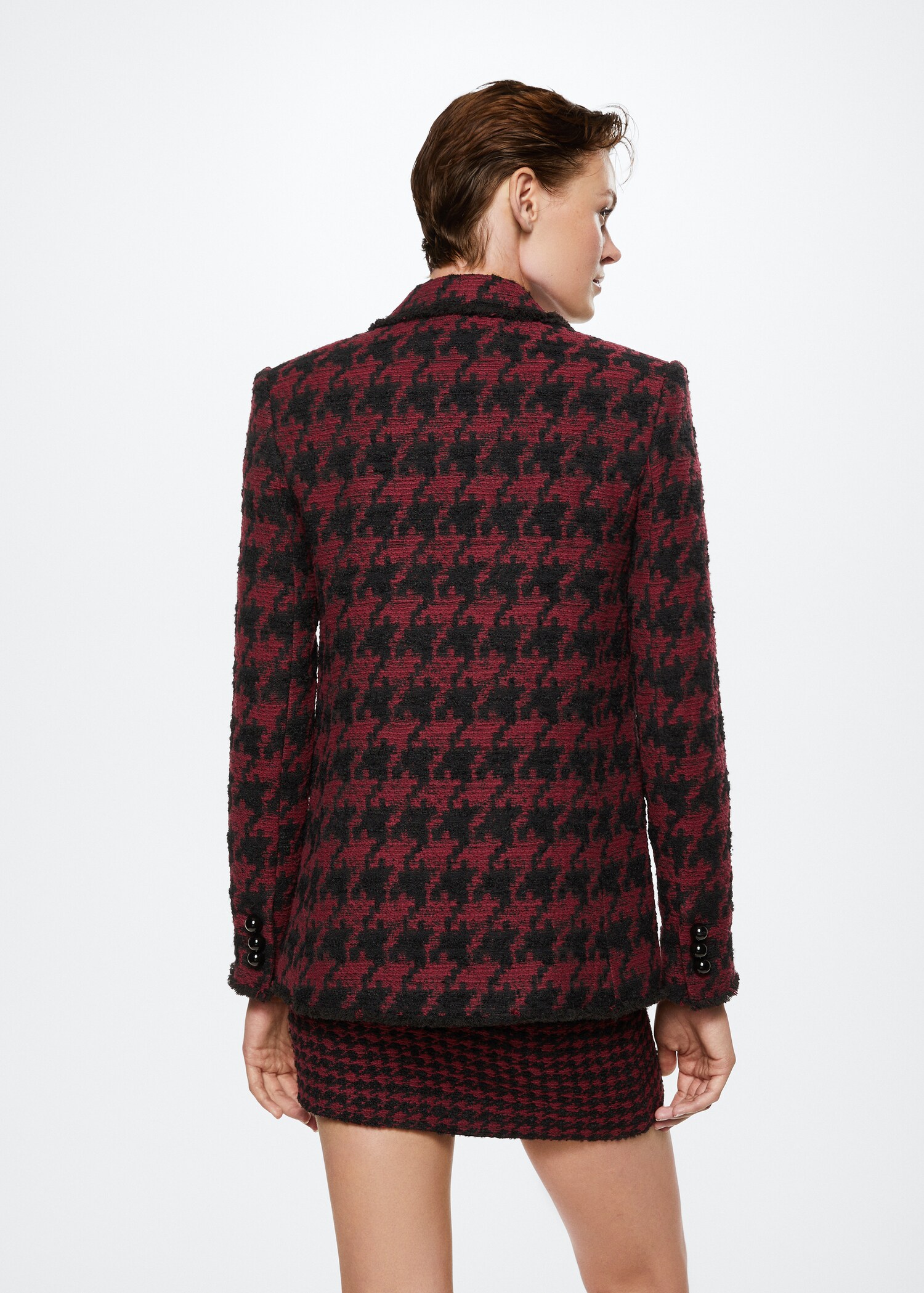 Lapels Houndstooth suit blazer - Reverse of the article