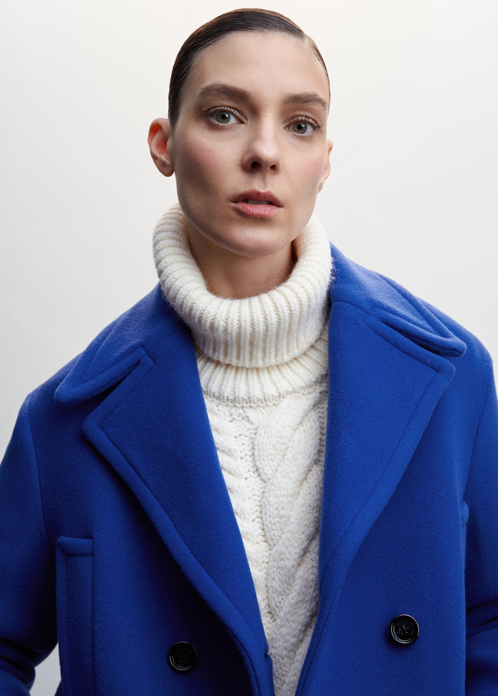 Mango blue coat best sale
