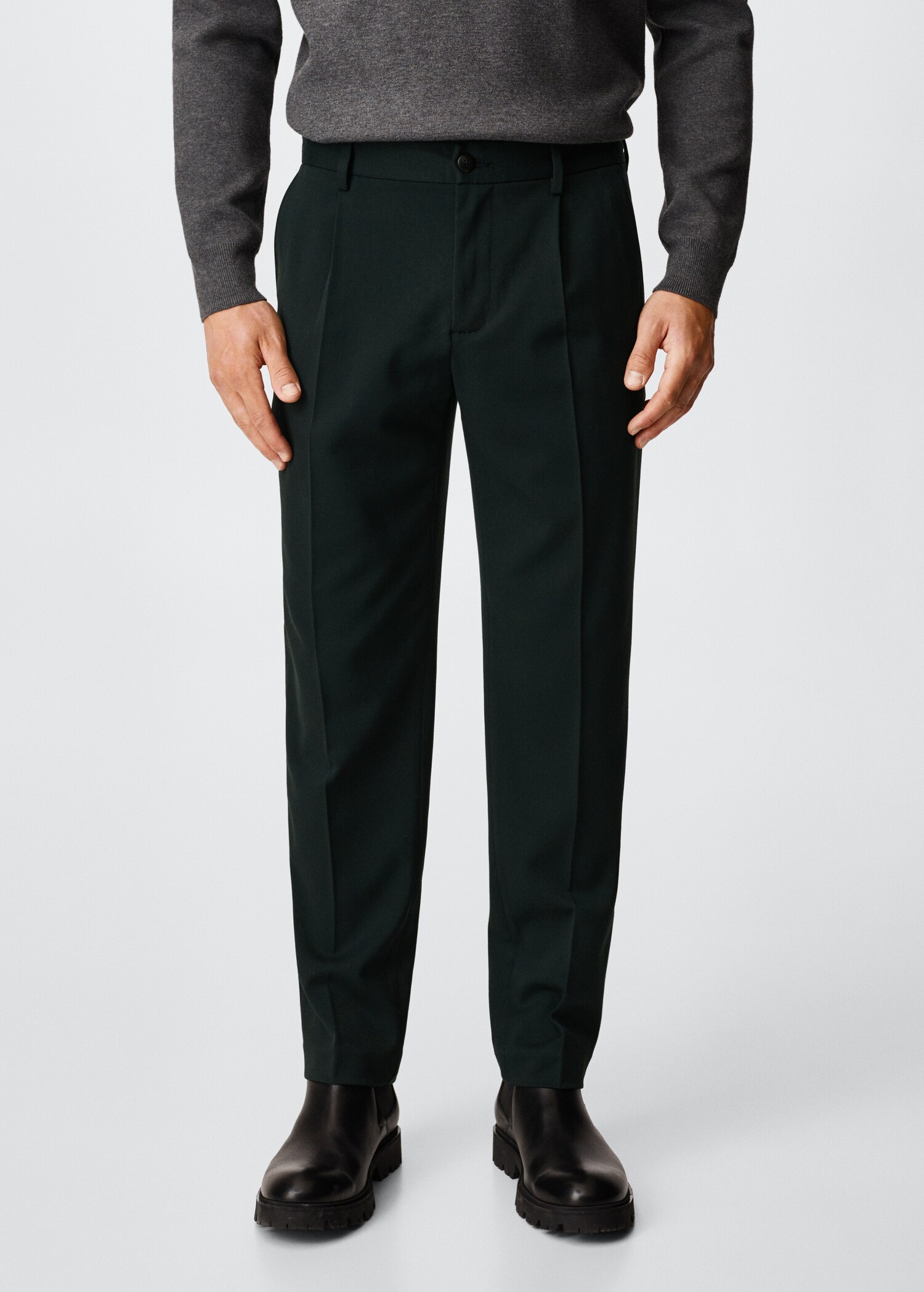 Cotton pleated trousers - Medium plane