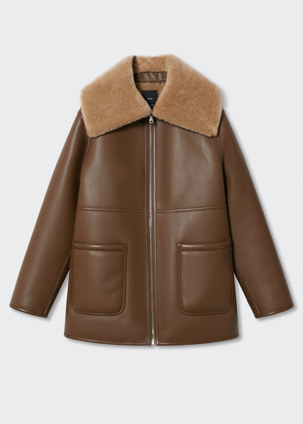 Faux shearling lined coat Women MANGO Azerbaijan