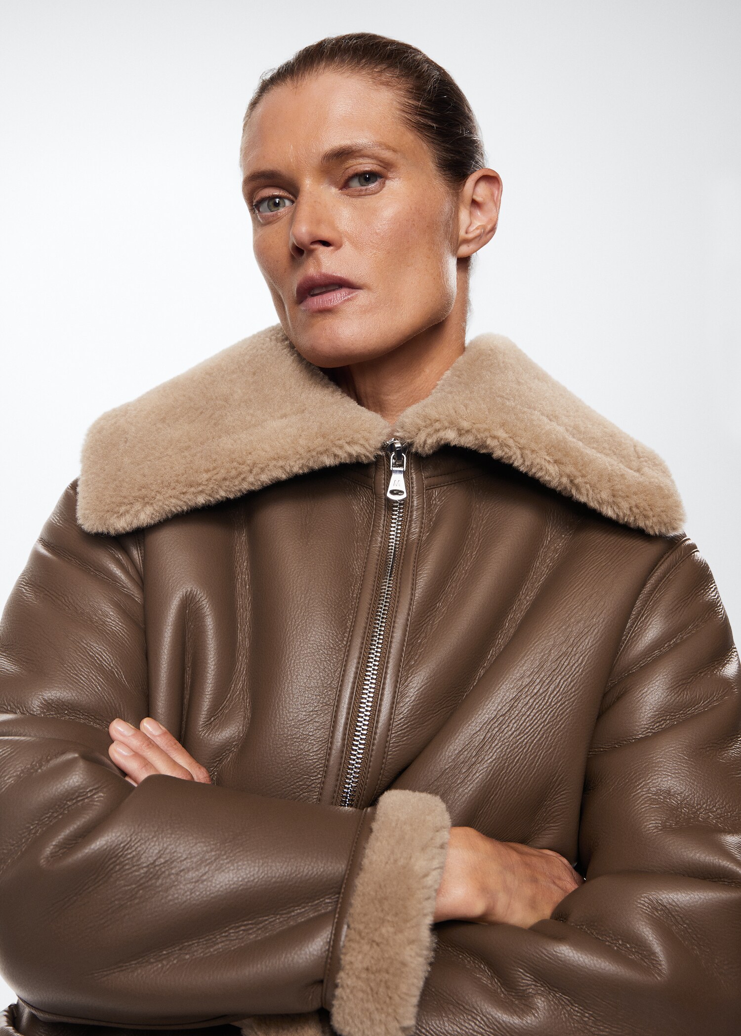Faux shearling-lined coat - Details of the article 1