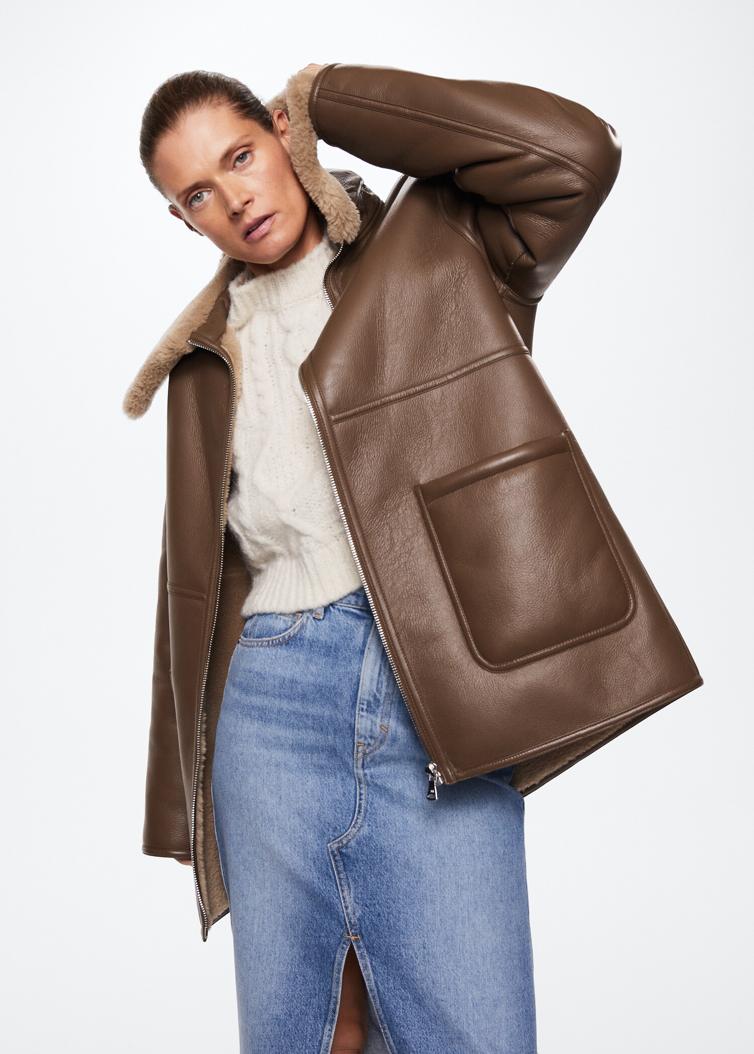 Faux shearling-lined coat - Details of the article 4