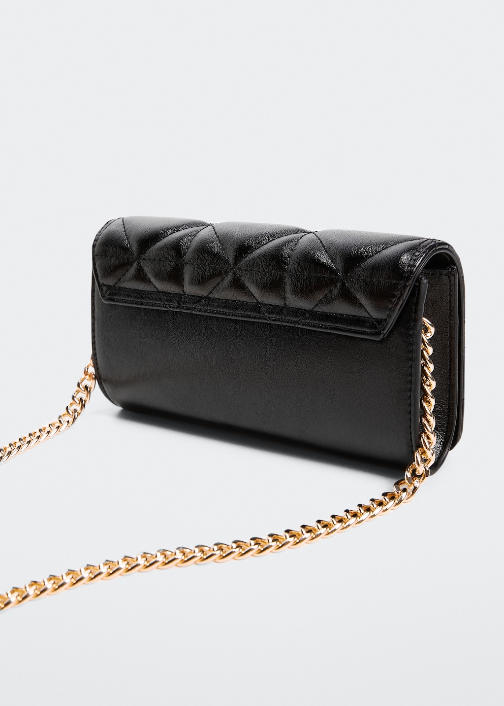 Black quilted bag with chain handle deals