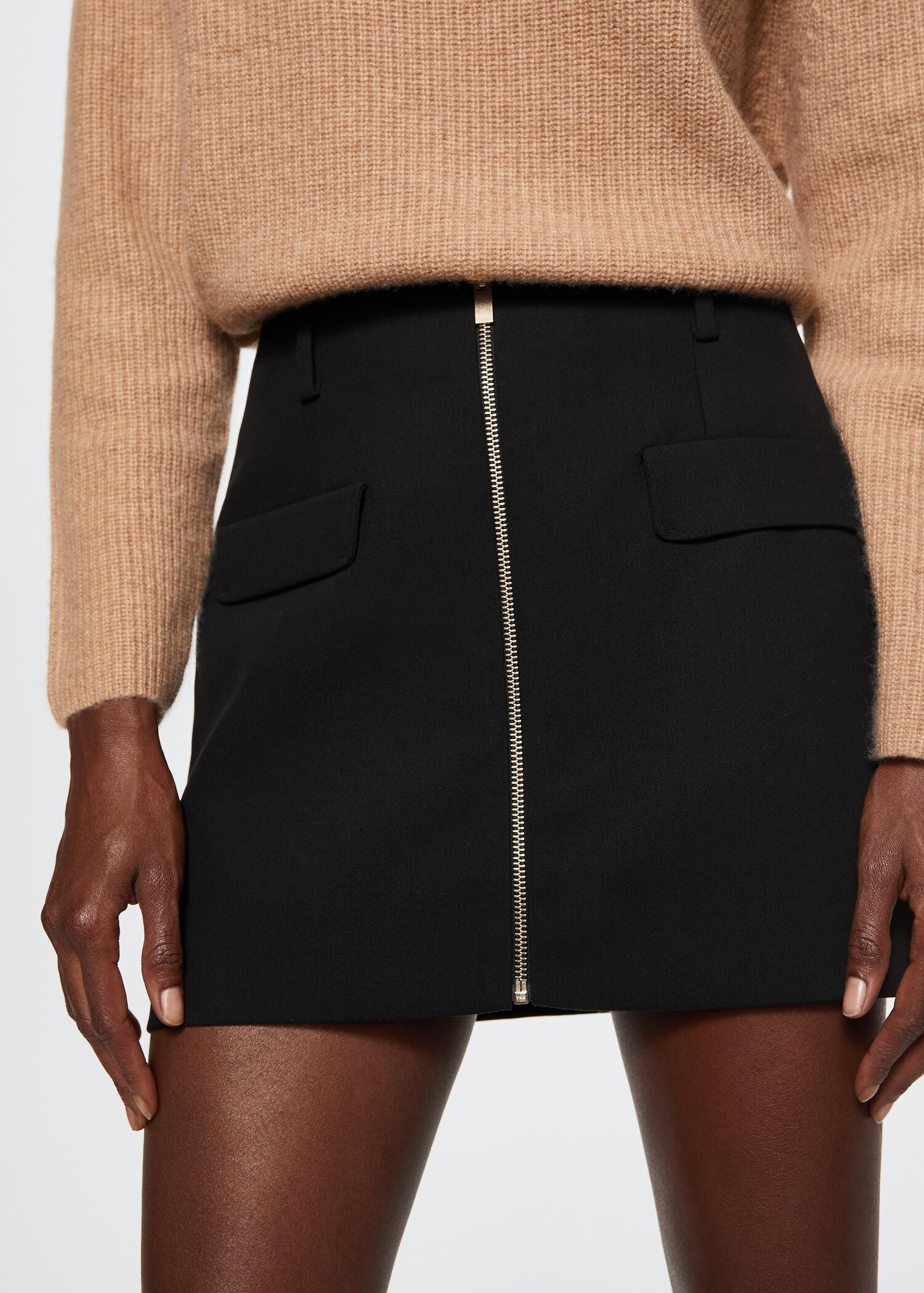 Zip miniskirt - Medium plane