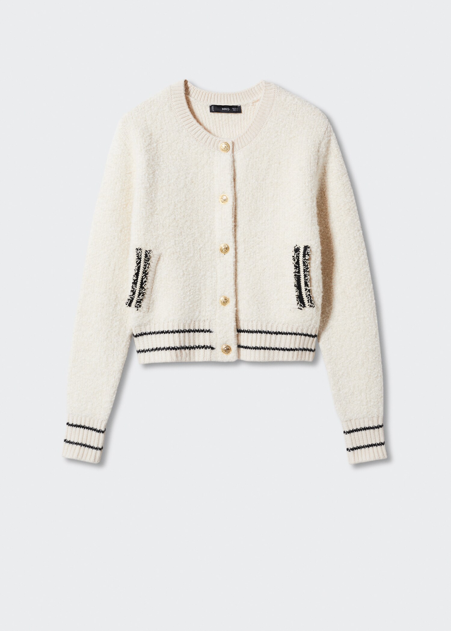 Cardigan din tricot cu nasturi bijuterie - Articol fără model