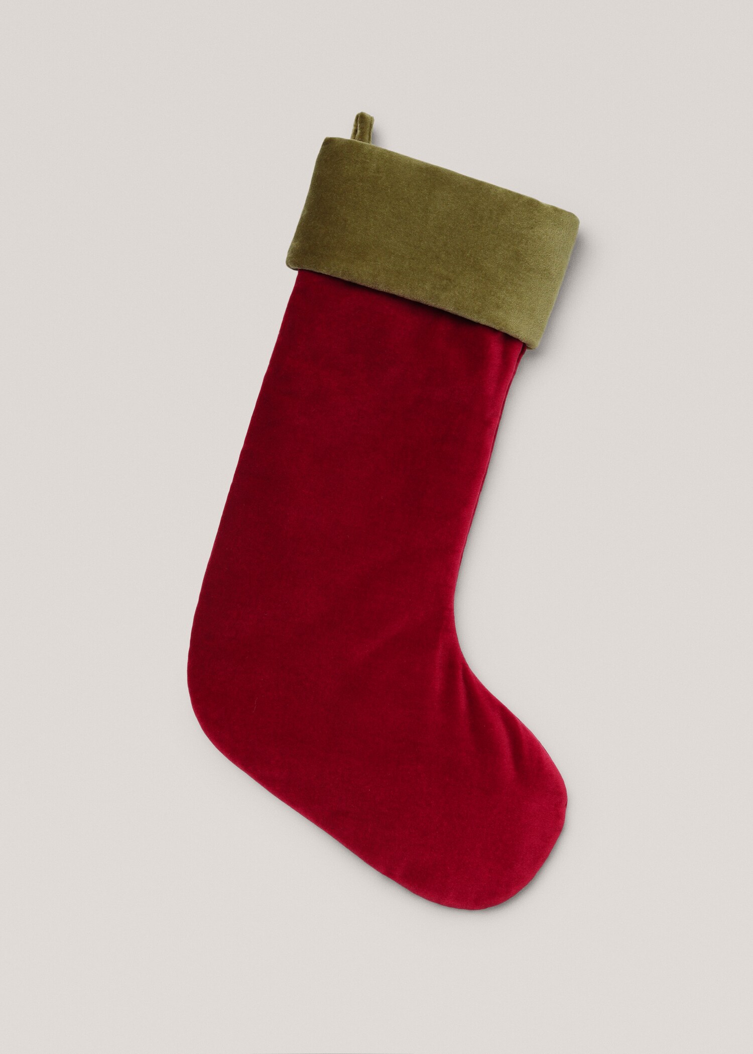 Meia de Natal aveludada - Artigo sem modelo
