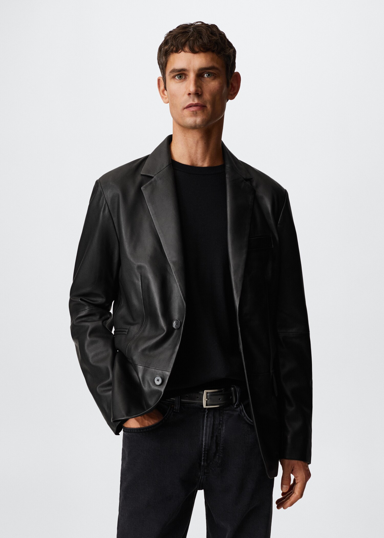 100% leather blazer - Medium plane