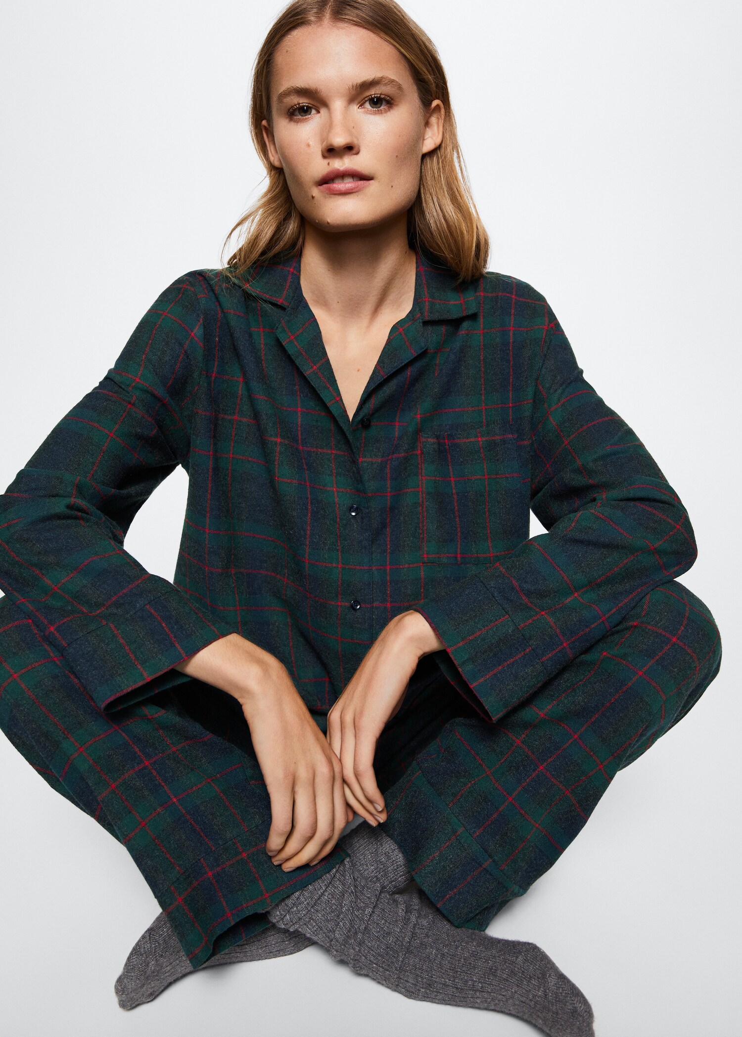 Check flannel pyjama shirt - Details of the article 2