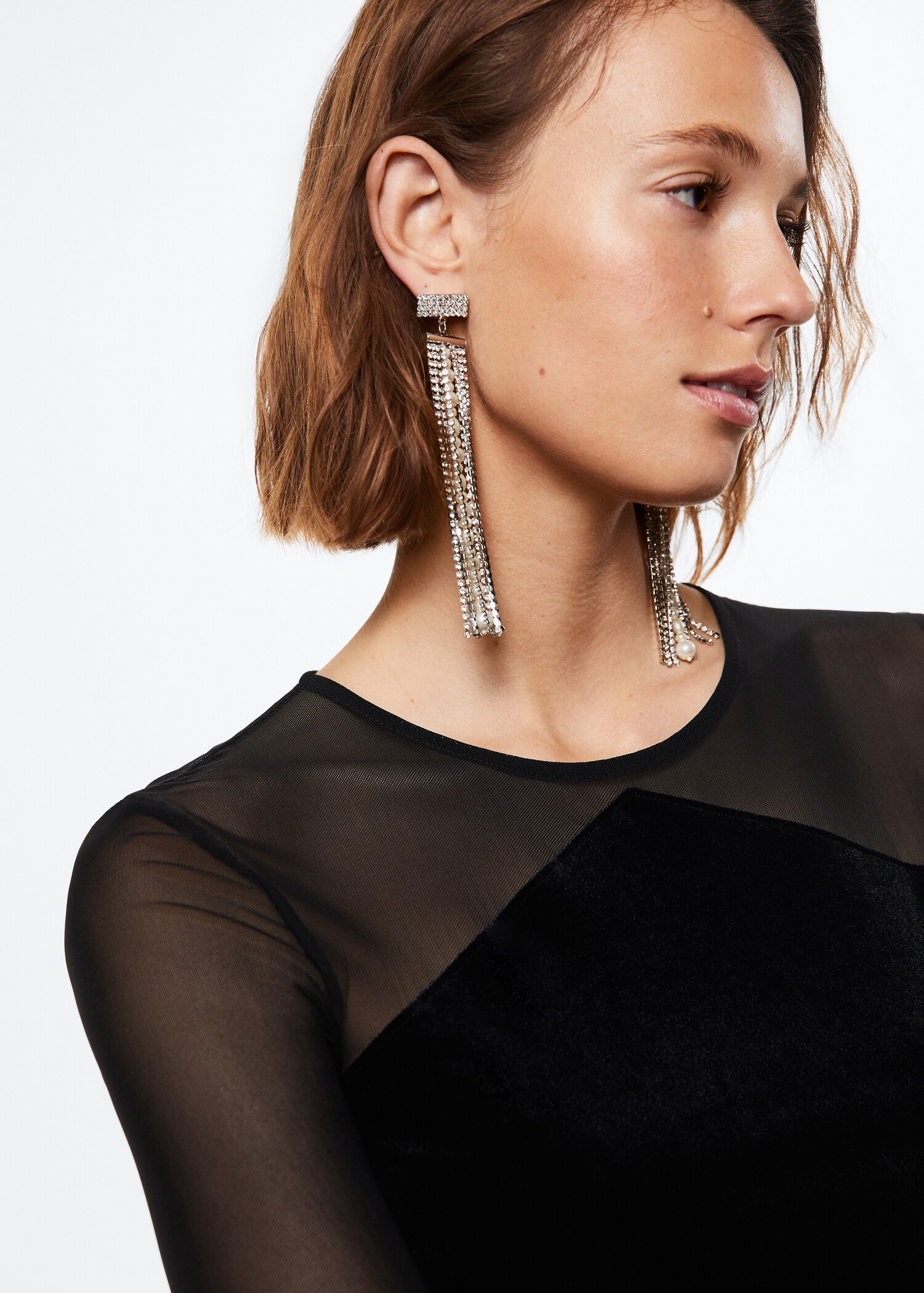 Combined velvet dress - Details of the article 1
