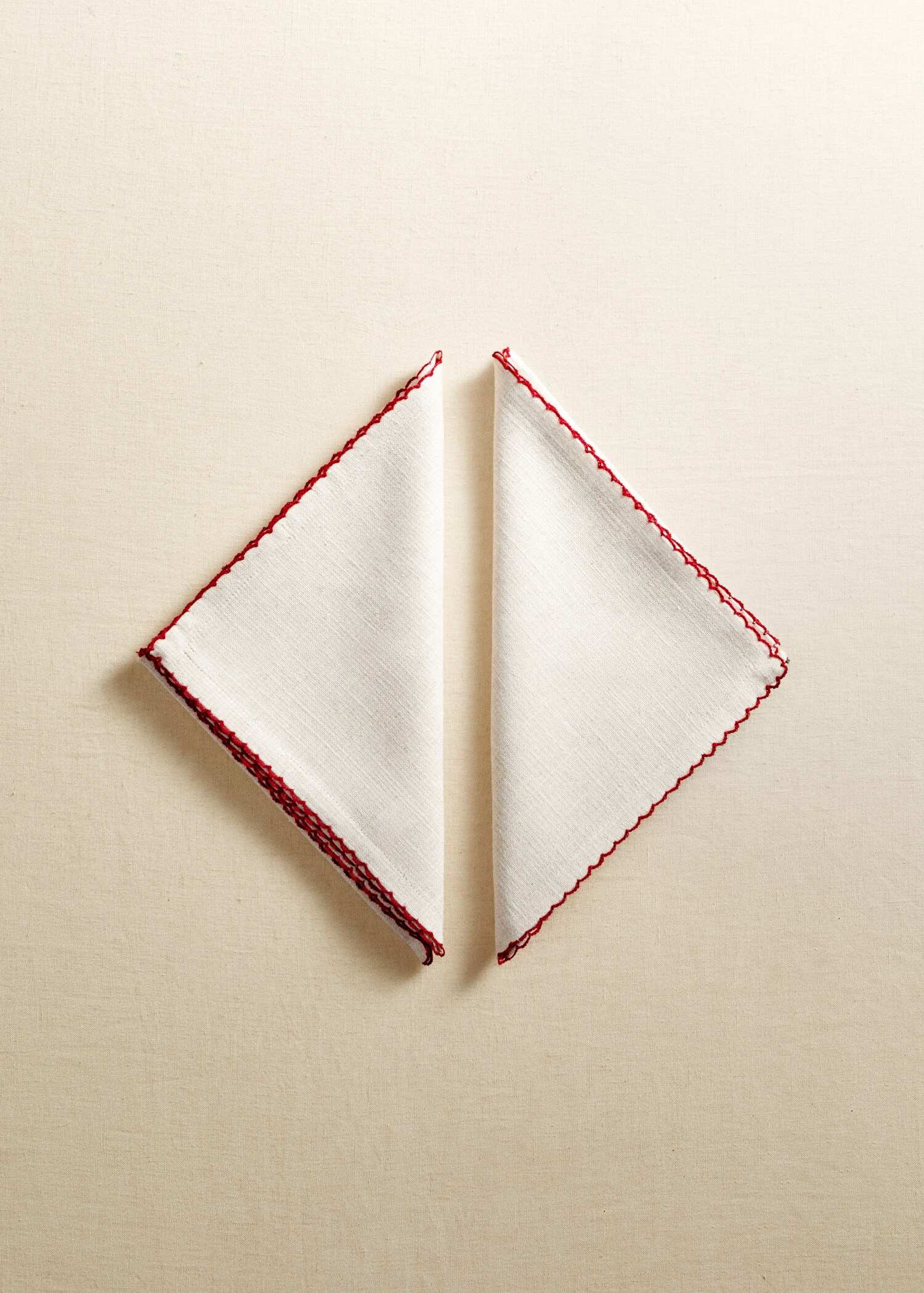 Pack of 2 embroidered trim napkins 45x45cm - Details of the article 7