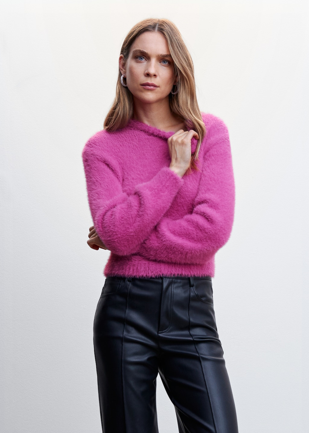 Faux fur knit sweater - Women | MANGO Kosovo Faux fur knit sweater - Women | MANGO Kosovo
