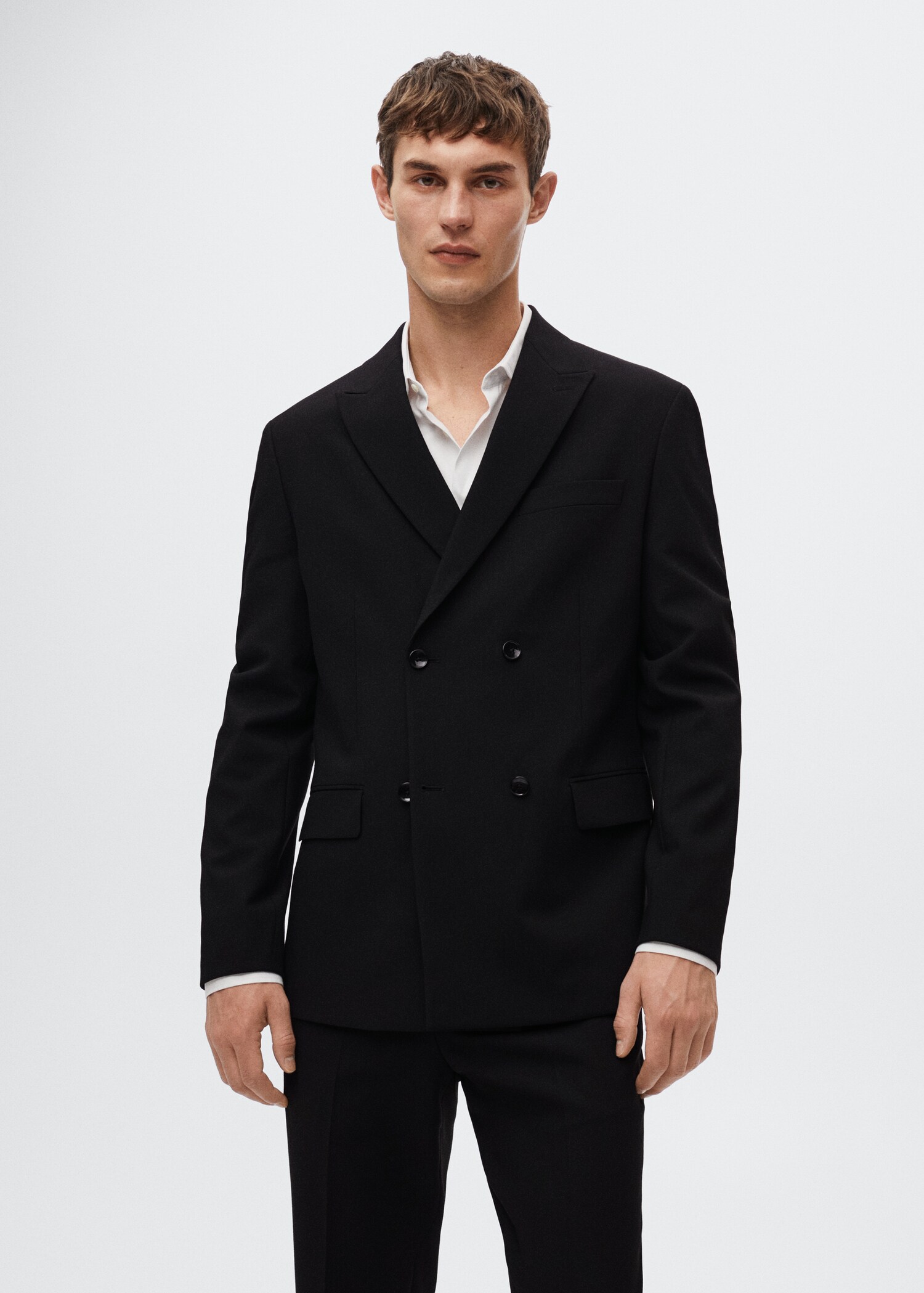 Veste costume slim fit croisée - Plan moyen