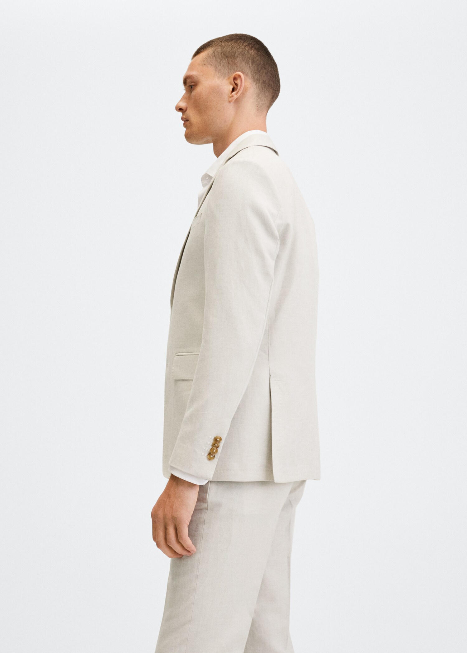 Slim fit linen suit blazer - Details of the article 2