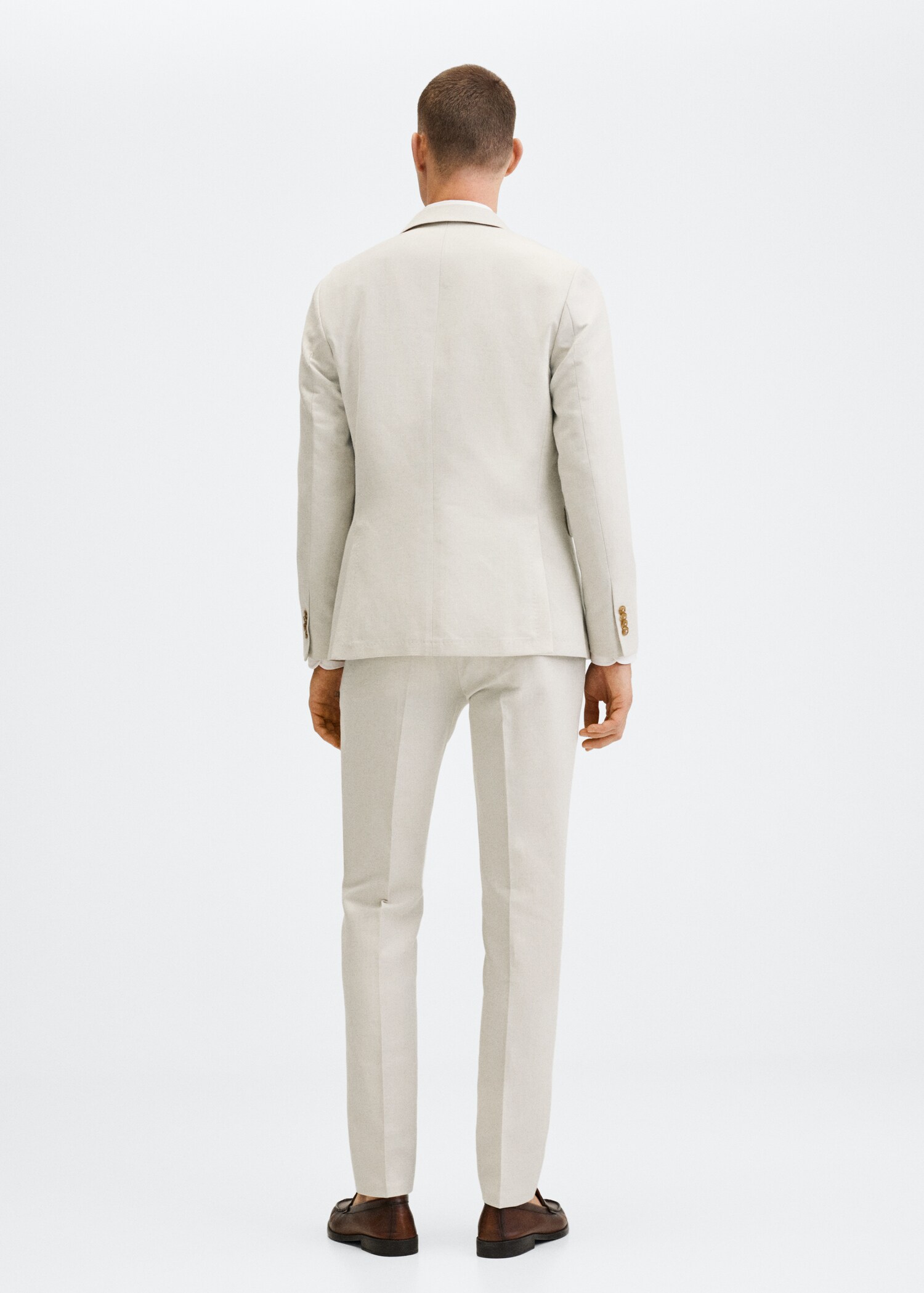 Slim fit linen suit blazer - Reverse of the article