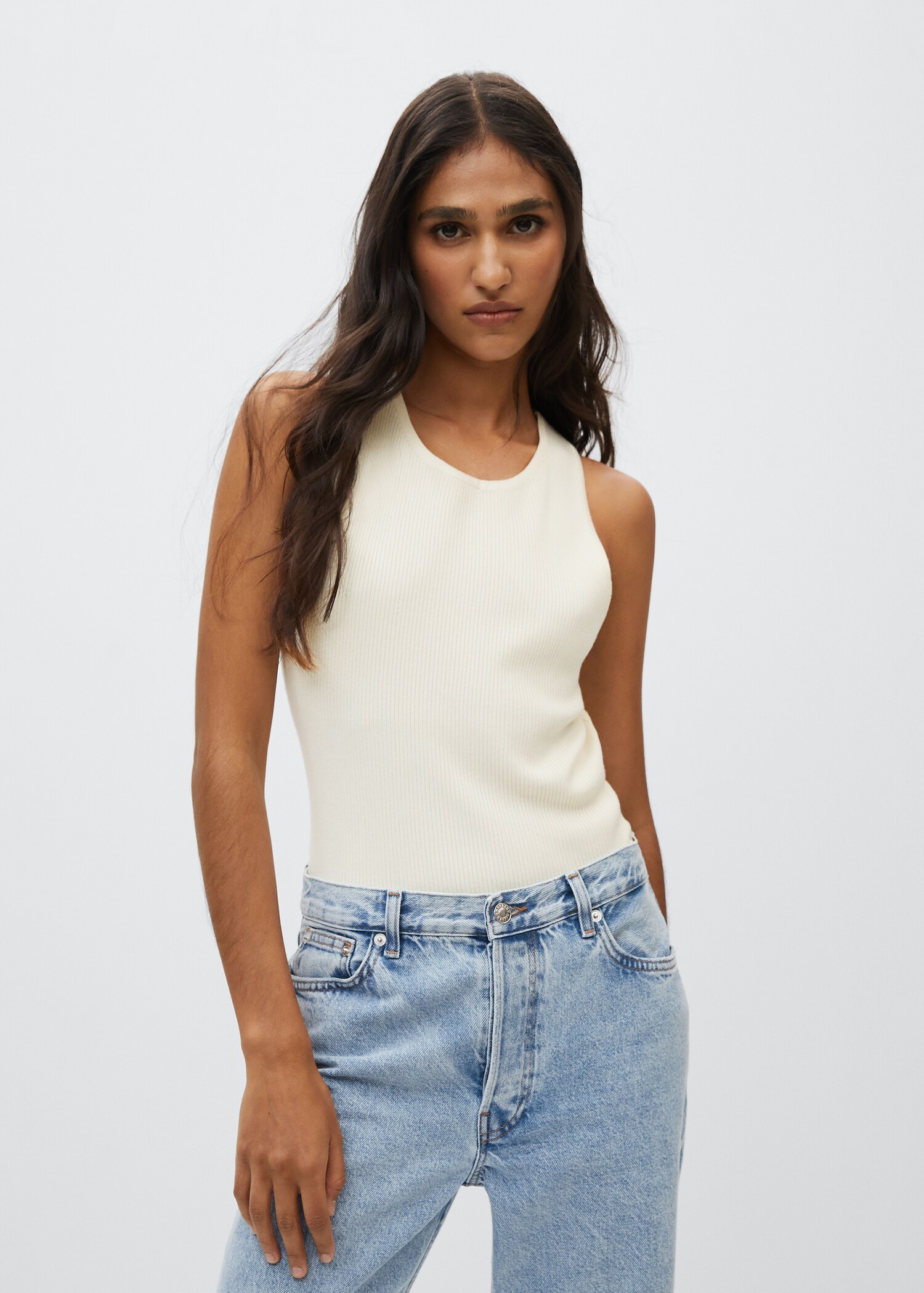 Slit knit top - Medium plane