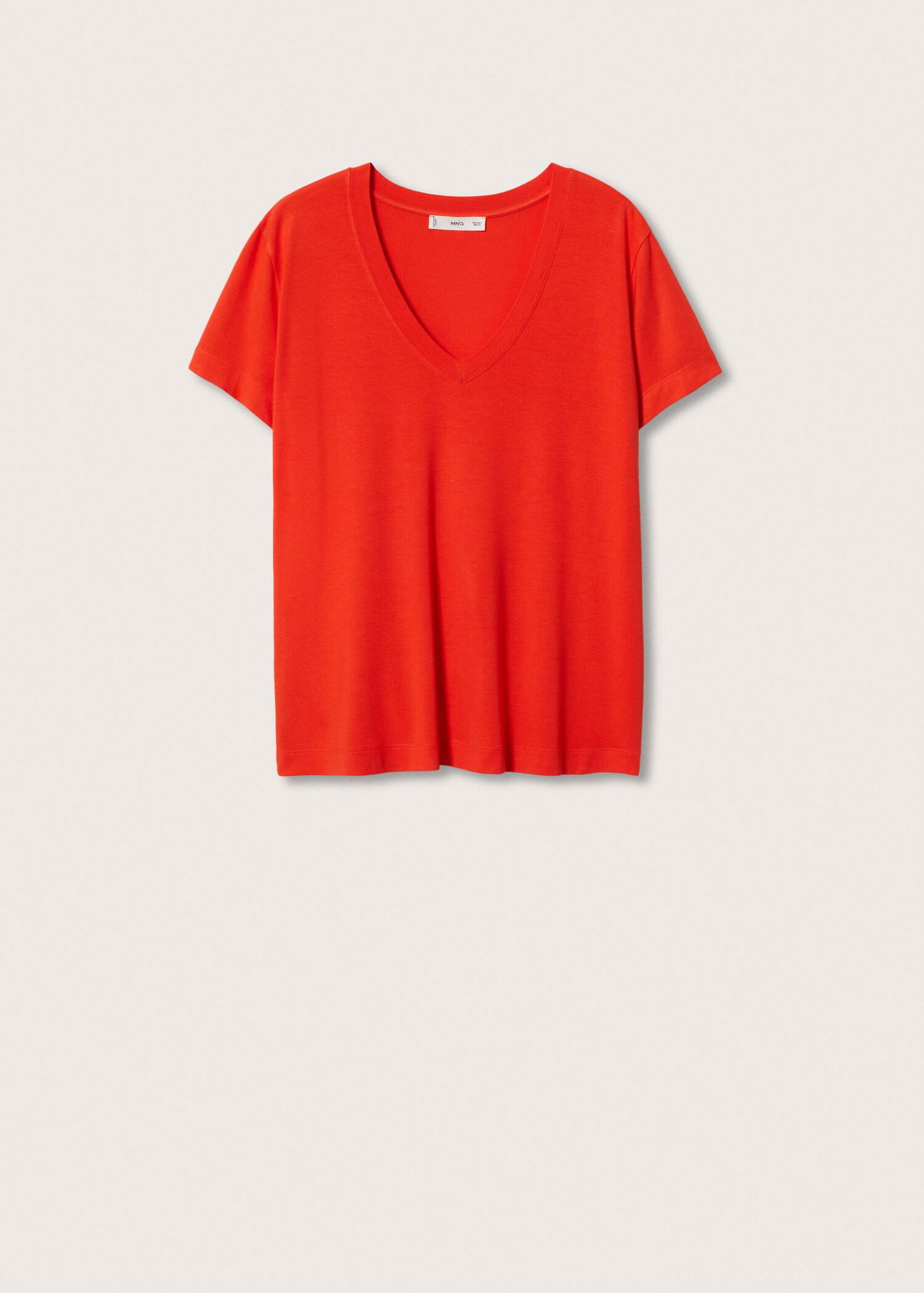 Soepelvallend T-shirt met V-hals - Artikel zonder model