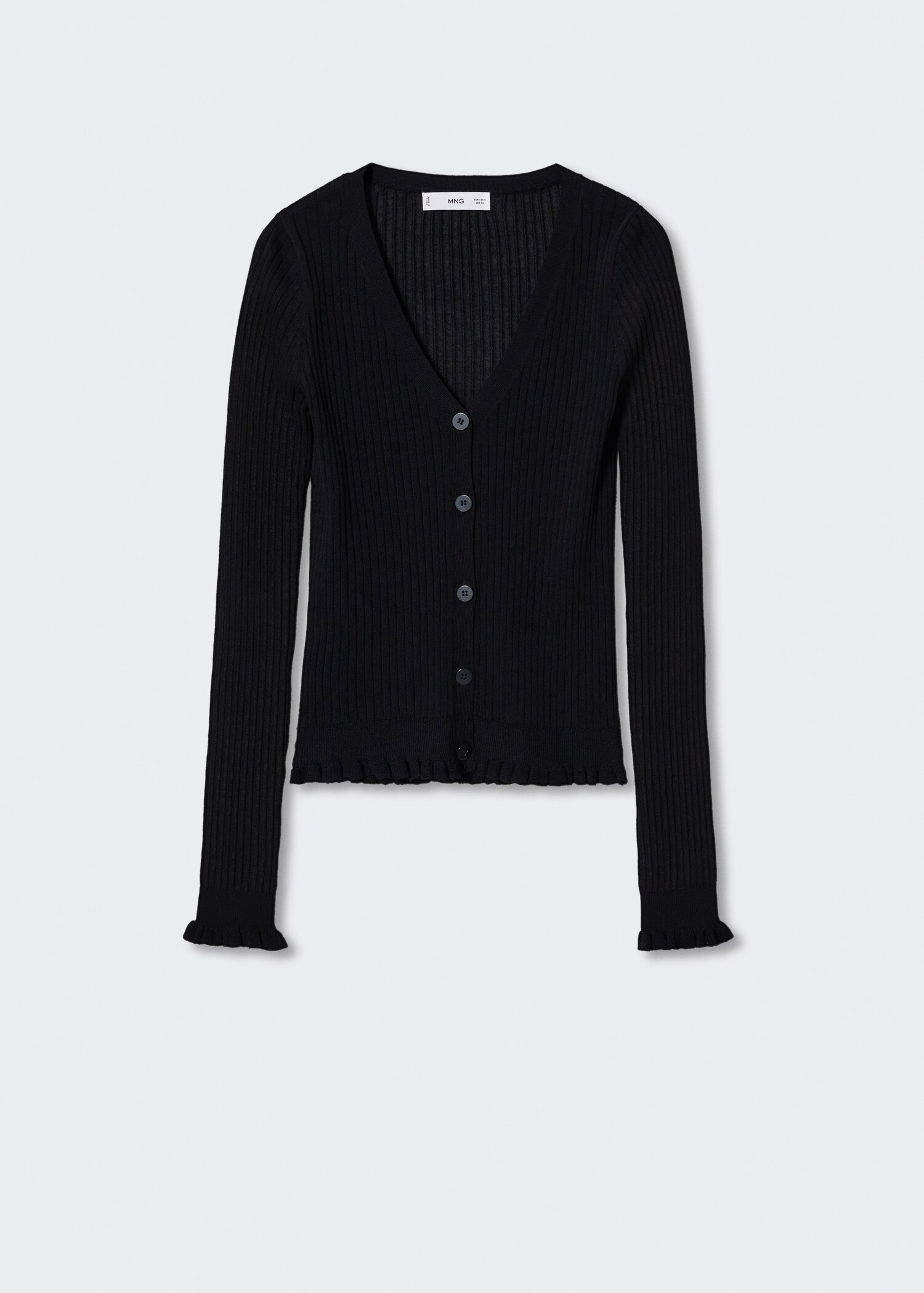 Strikket cardigan med ribber - Artikkel uten modell